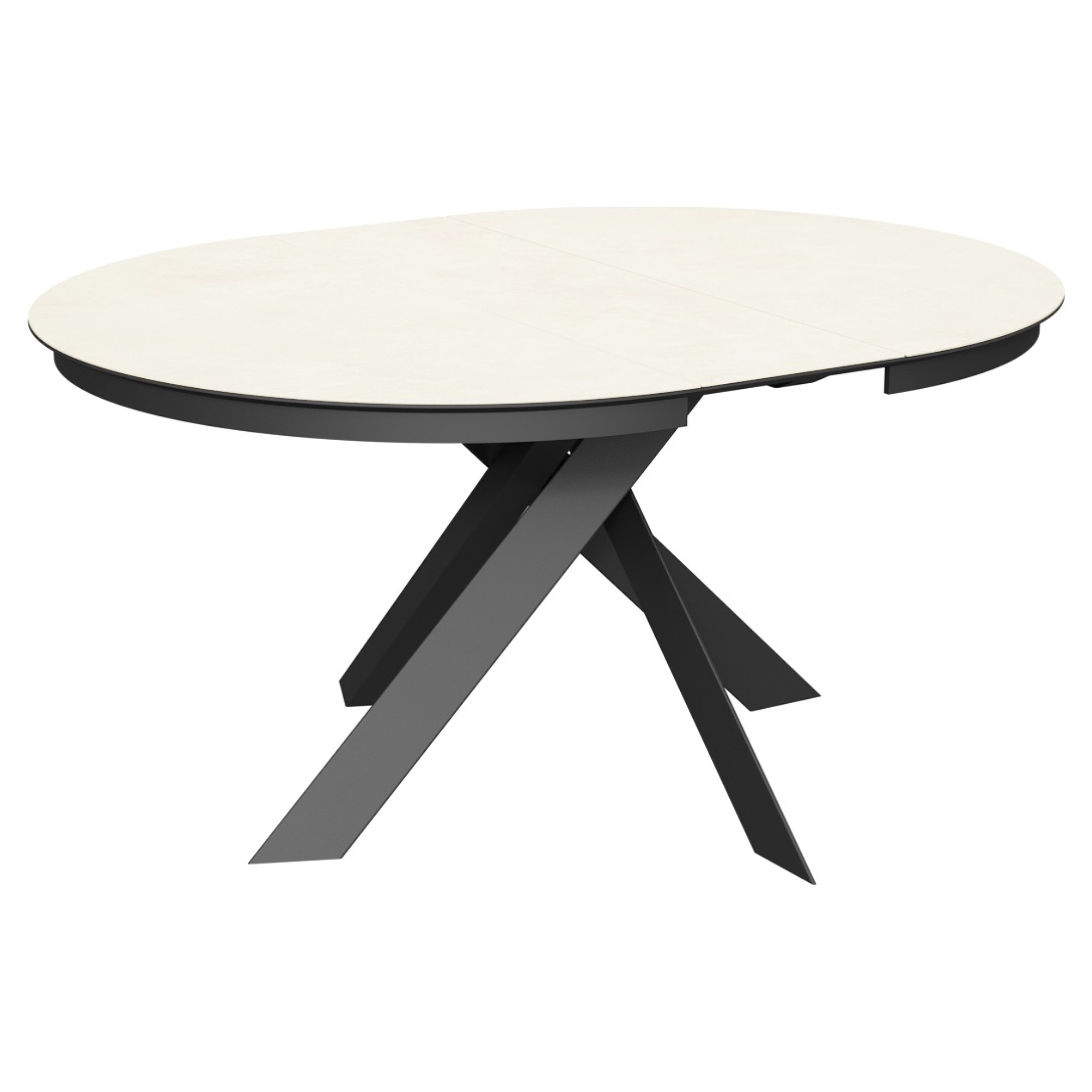 Стол раскладной круглый керамический черный (арт 35160) - Фото 1