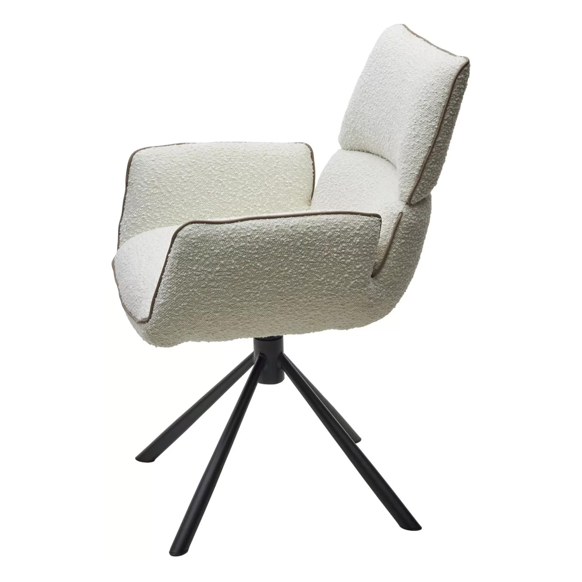 Стул с мягким сидением с подлокотниками белый (арт 33939) - Фото 1