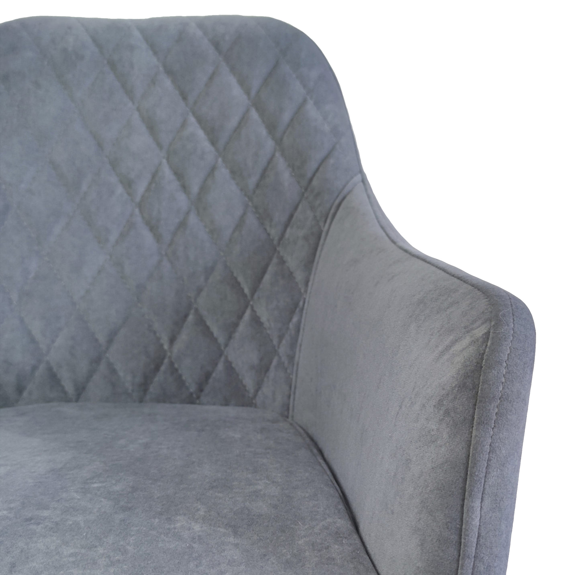 Полукресло на металлокаркасе с подлокотниками серое (арт 29532) - Фото 1