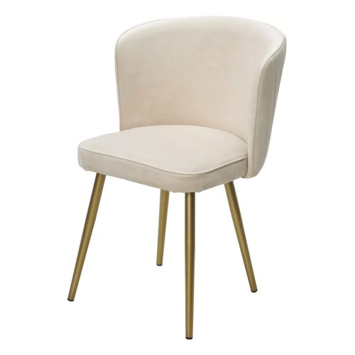 Стул для кухни мягкий бежевый из велюра (арт 33638) - Фото 2
