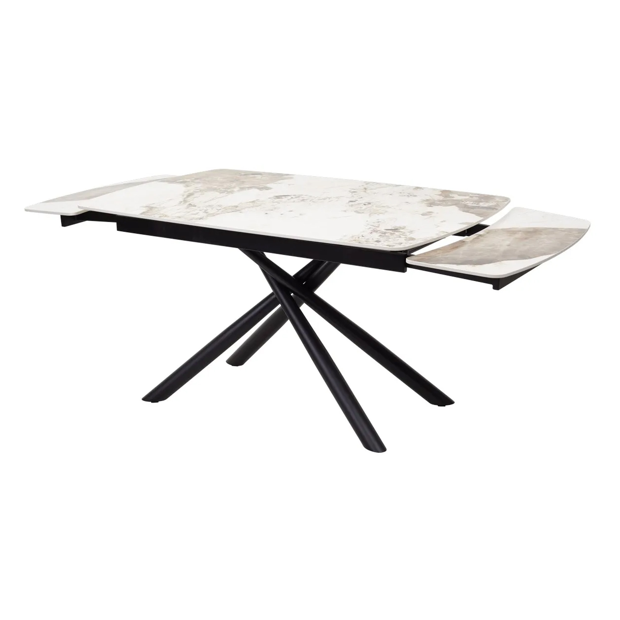 Стол обеденный раскладной из керамогранита на 1 ножке (арт 30781) - Фото 1