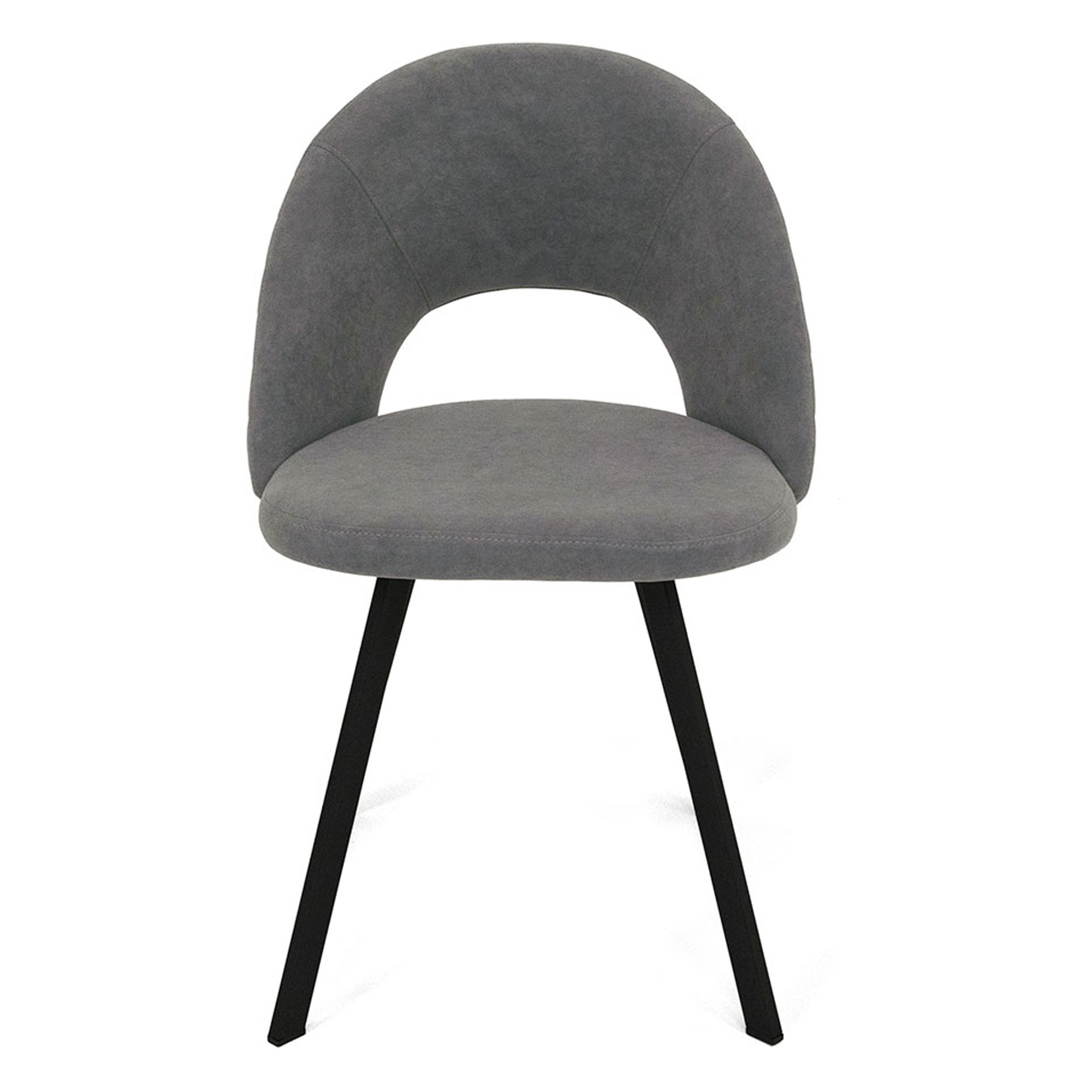 Стул для кухни мягкий серый с обивкой из велюра (арт 21732) - Фото 1