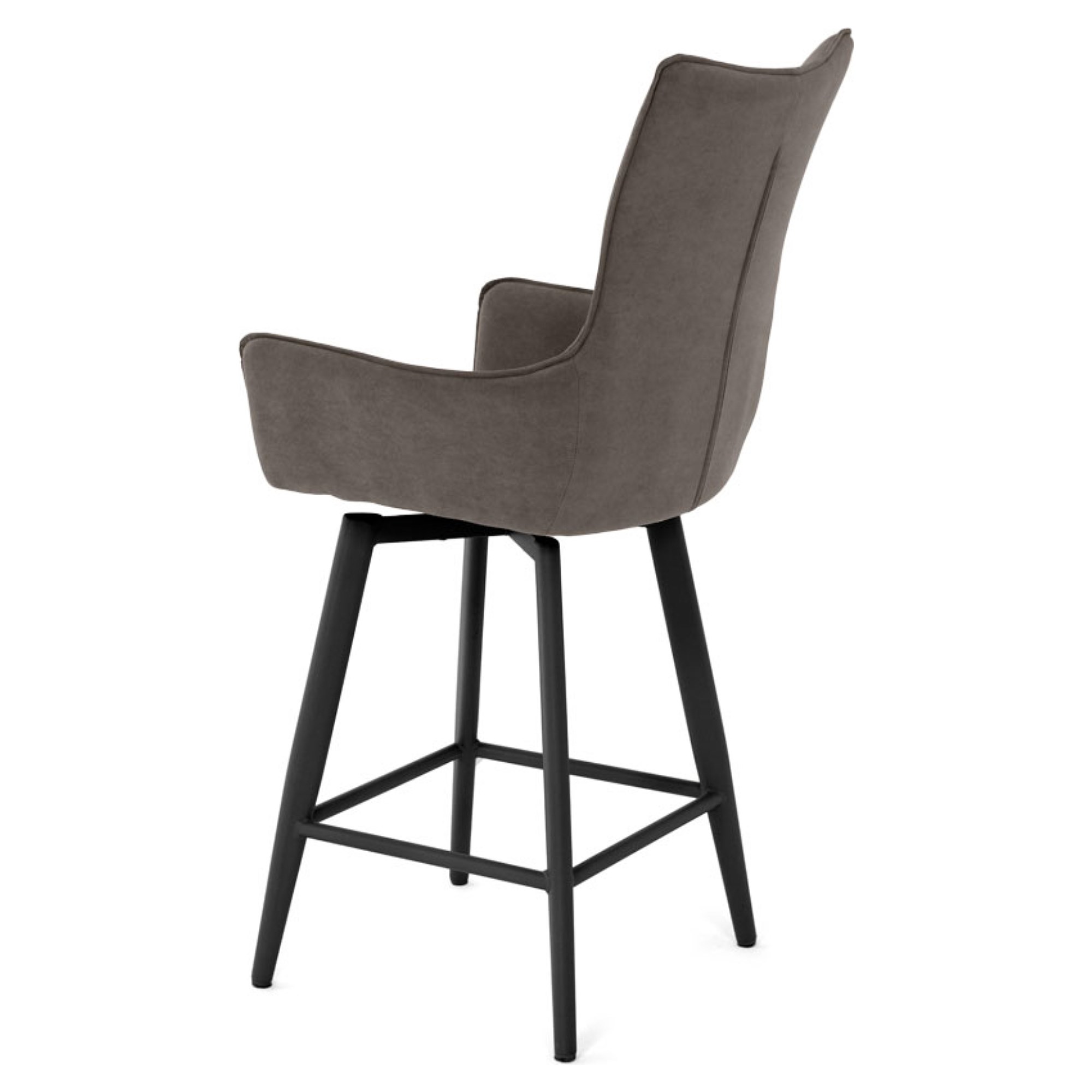 Барный стул с мягким сидением с подлокотниками велюровый (арт 35556) - Фото 1