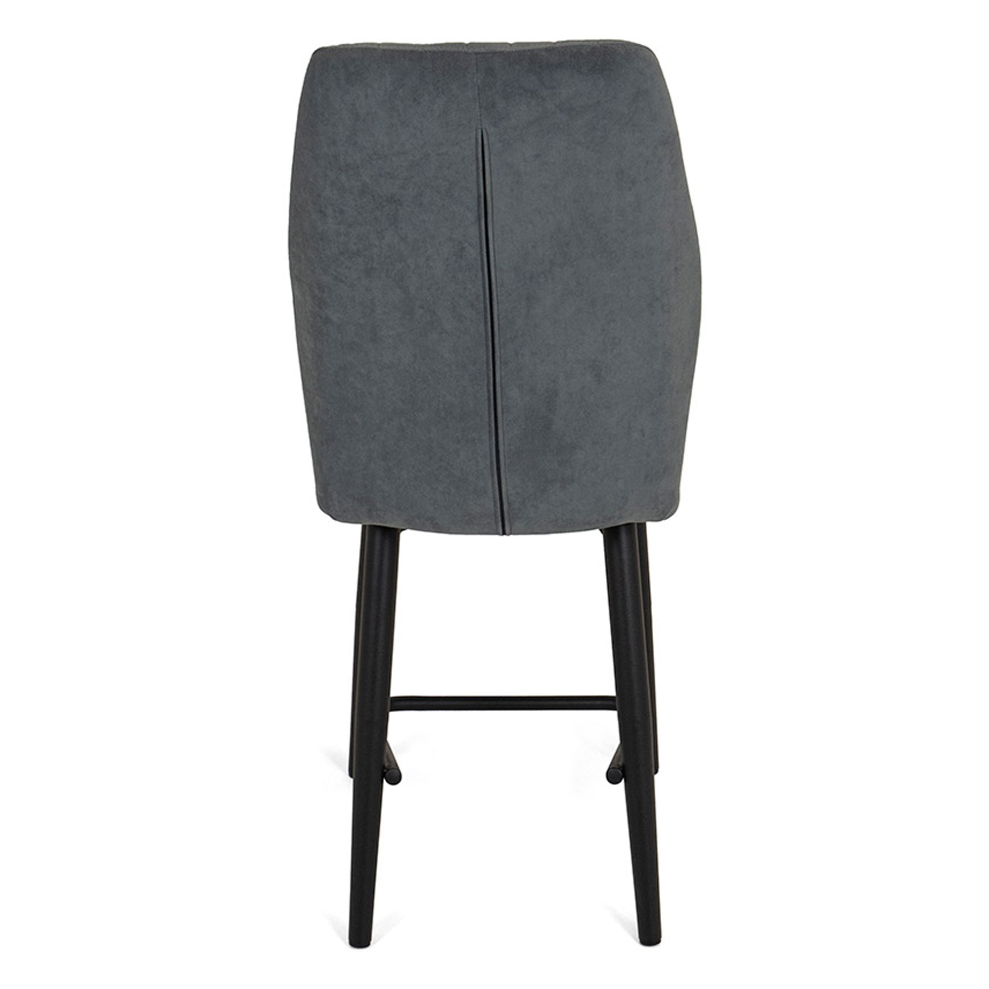 Полубарный стул на металлокаркасе мягкий серый из велюра (арт 20238) - Фото 1