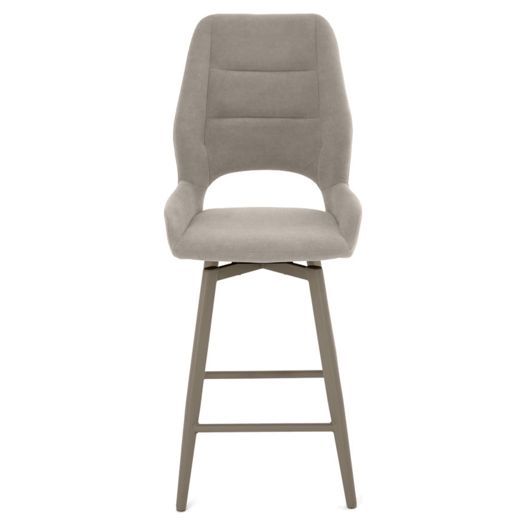 Полубарный стул на металлокаркасе мягкий бежевый (арт 35536) - Фото 1