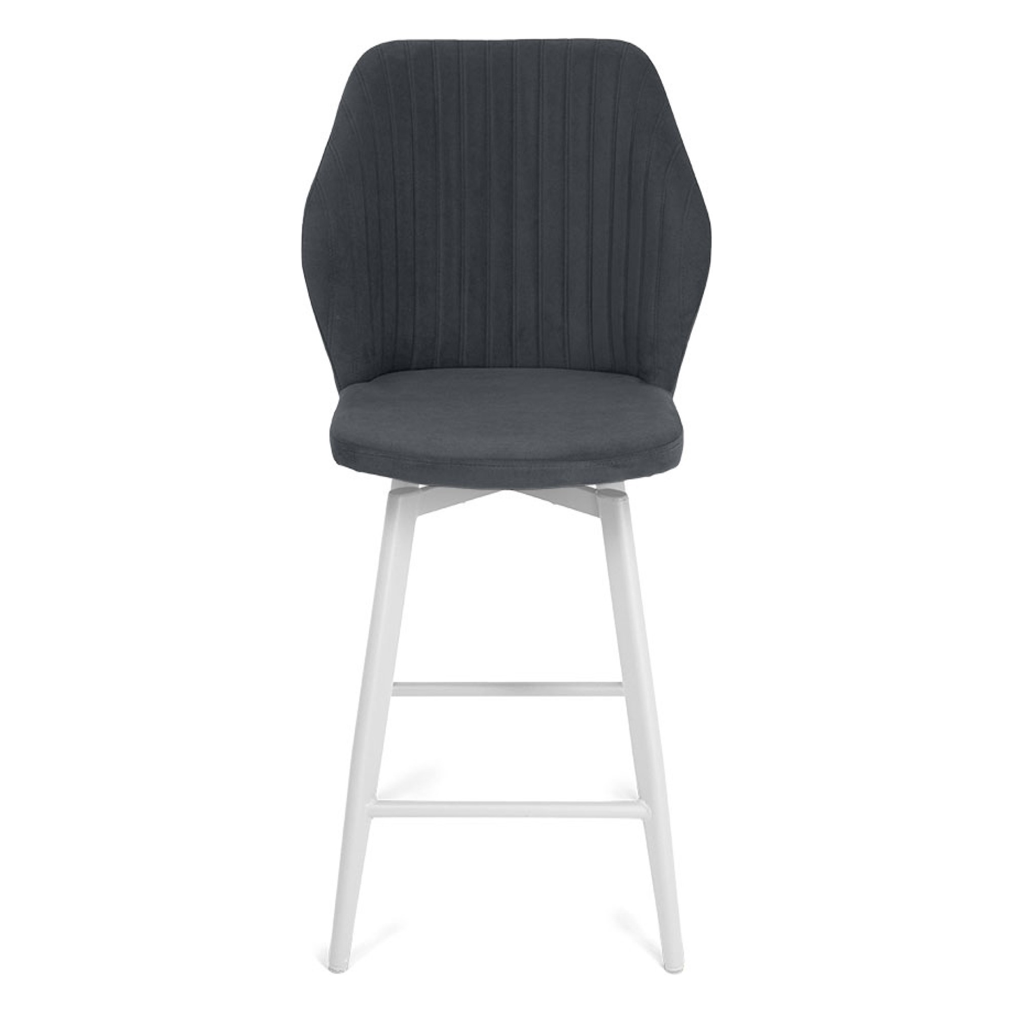 Стул барный мягкий серый велюровый (арт 35428) - Фото 1