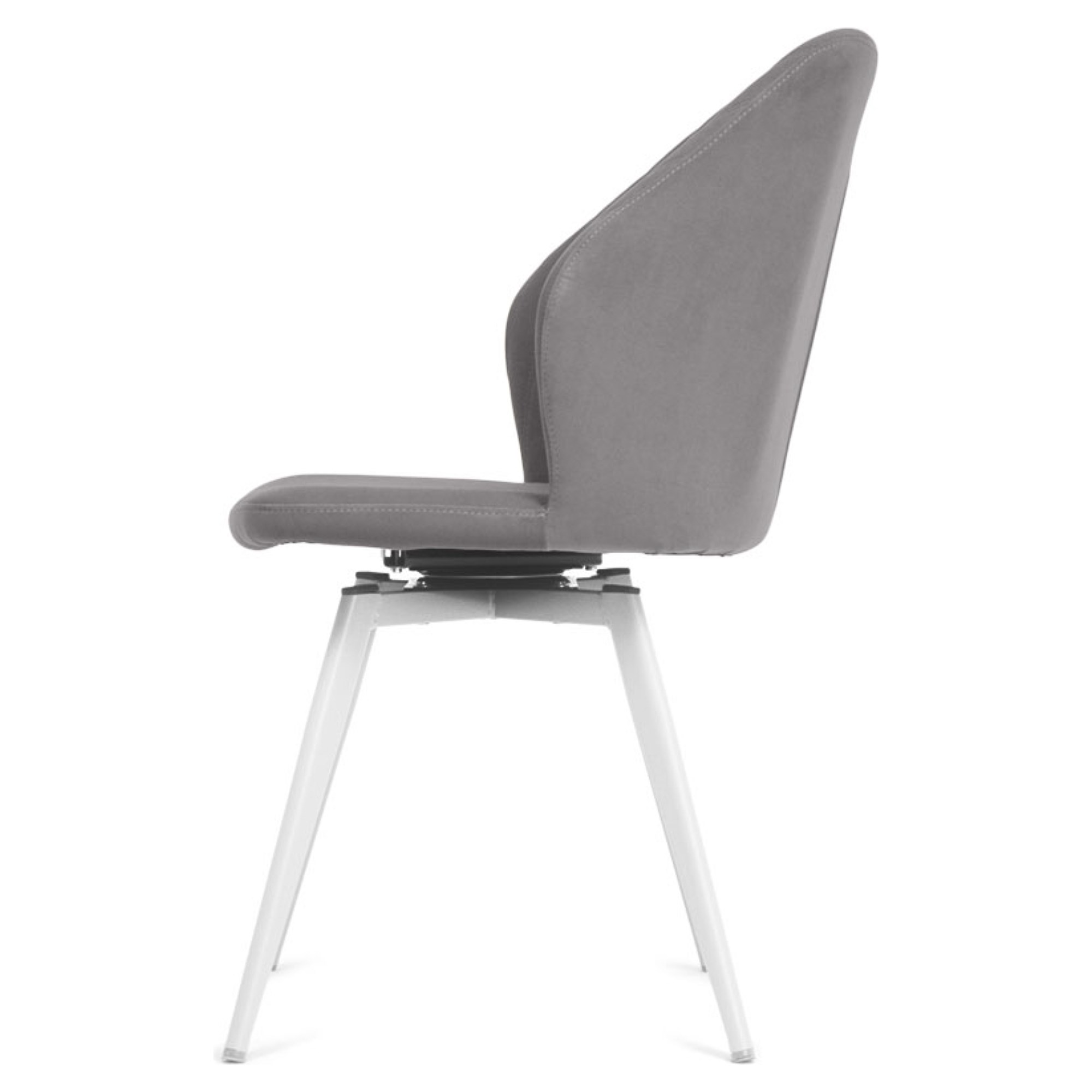 Стул на металлокаркасе серый из велюра (арт 25780) - Фото 1