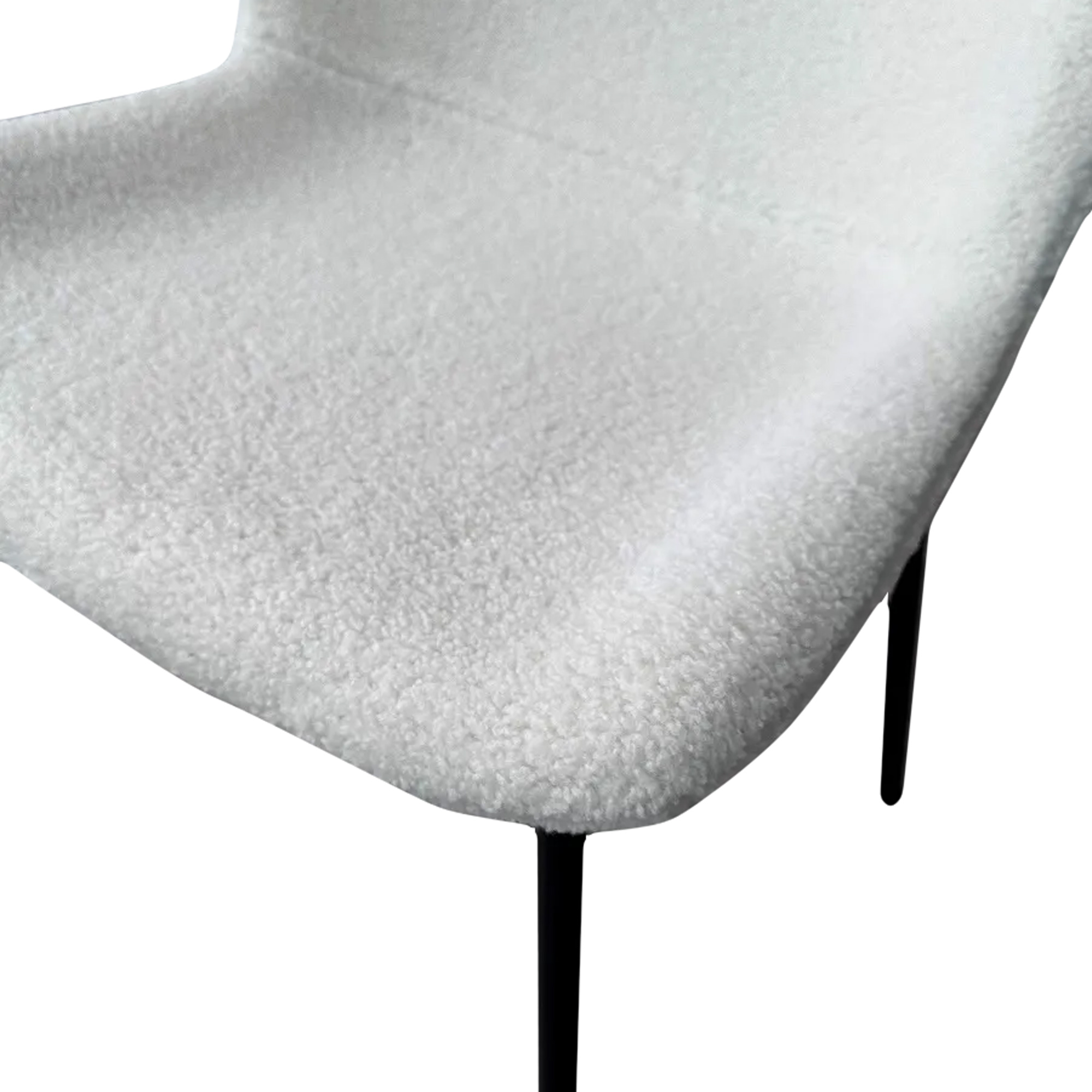 Стул на металлическом каркасе мягкий белый (арт 29020) - Фото 1