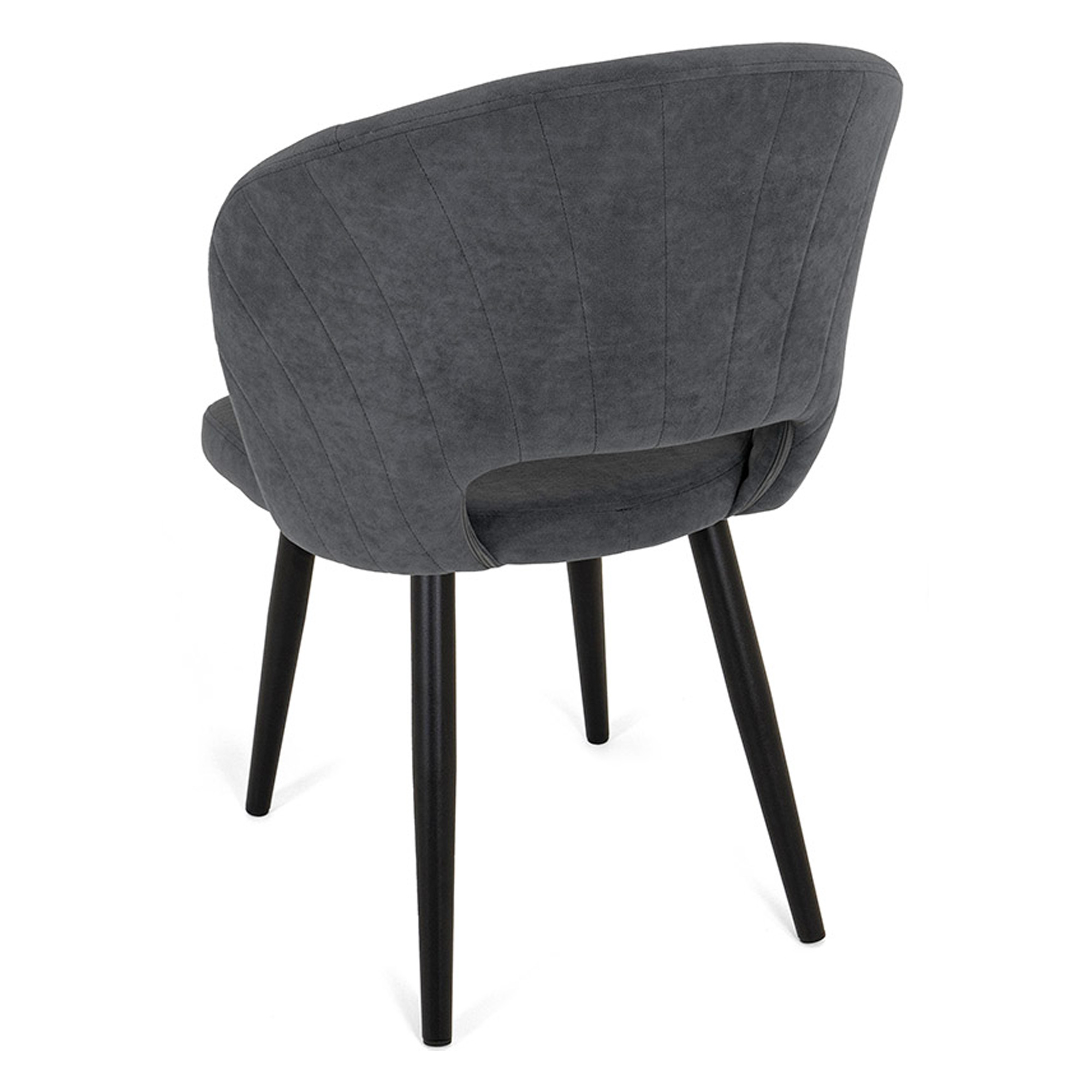 Стул на металлокаркасе серый из велюра (арт 26894) - Фото 1