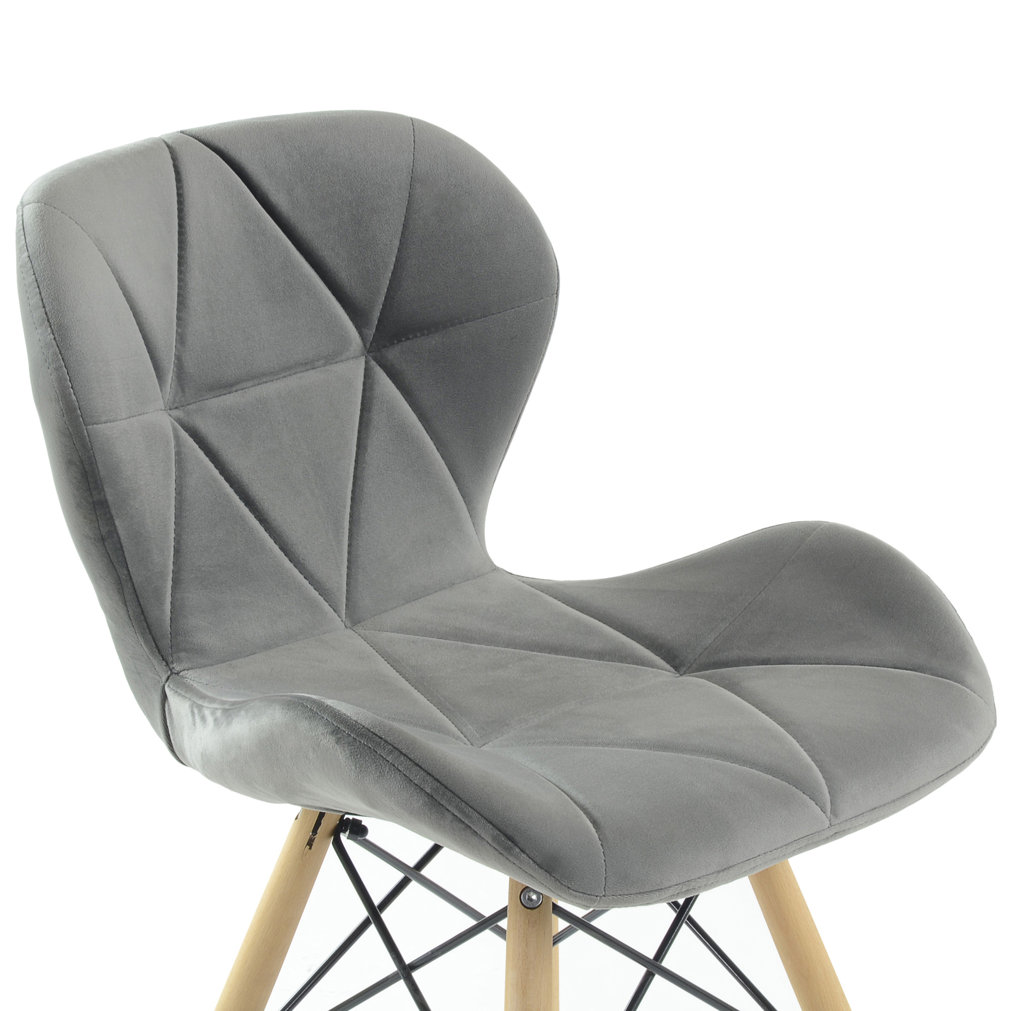 Стул дизайнерский мягкий серый eames (арт 12197) - Фото 1