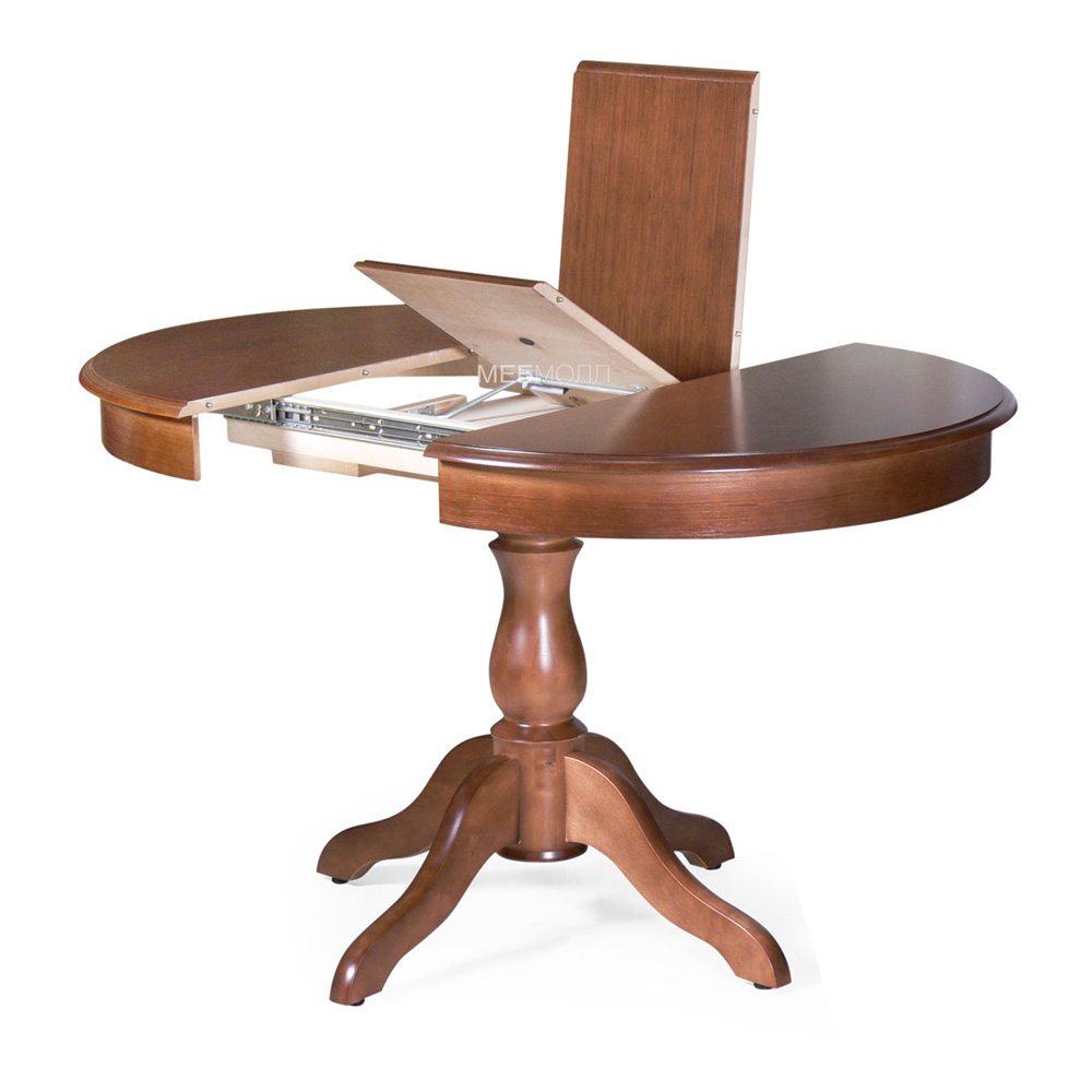 Стол обеденный раздвижной круглый из дерева классика (арт 5158) - Фото 1