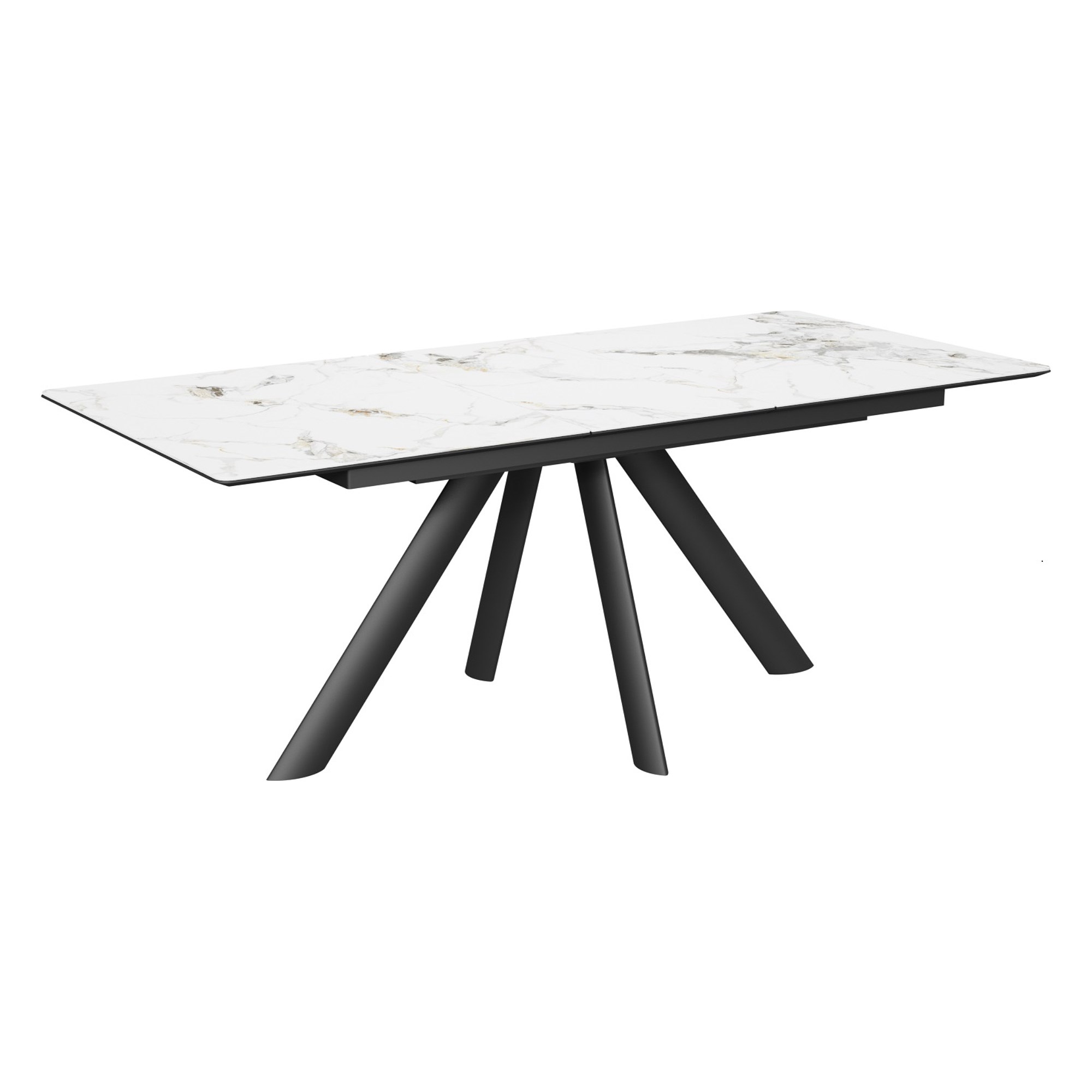 Стол обеденный раздвижной из керамогранита черный (арт 32669) - Фото 1