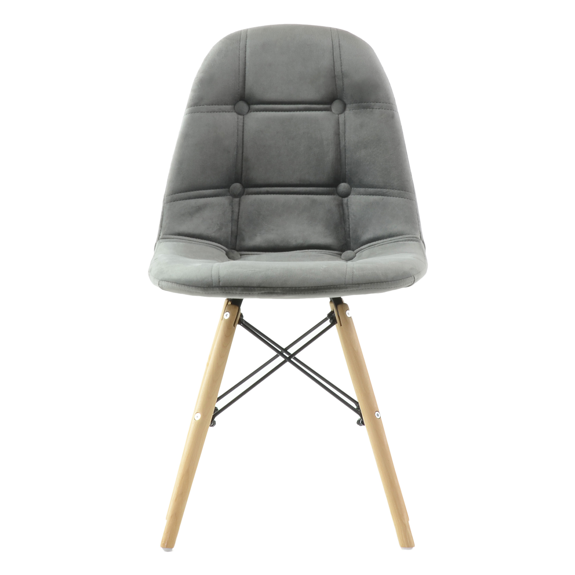 Стул дизайнерский с мягкой обивкой серый eames (арт 12202) - Фото 1