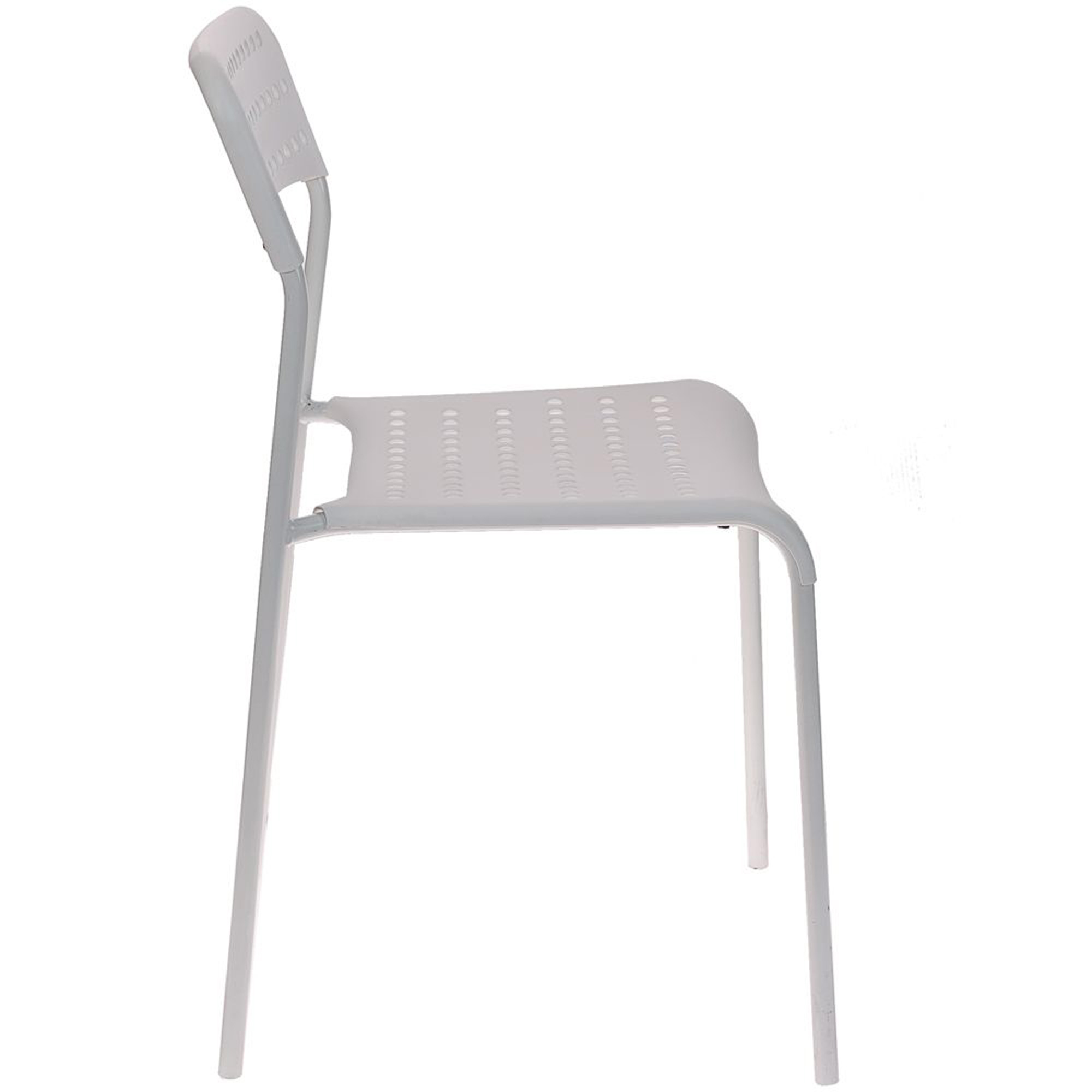 Стул на металлическом каркасе белый пластиковый (арт 6672) - Фото 1