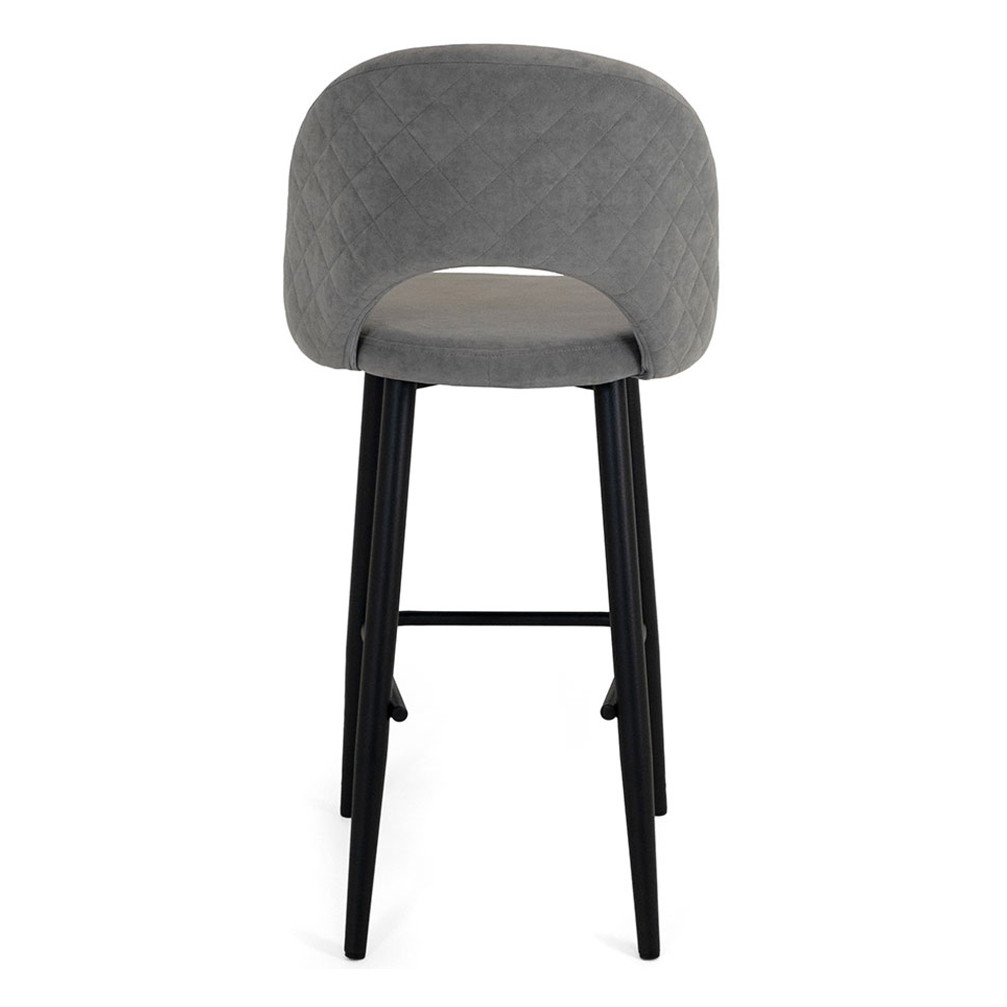 Барный стул на металлокаркасе с мягким сидением из велюра (арт 21972) - Фото 1