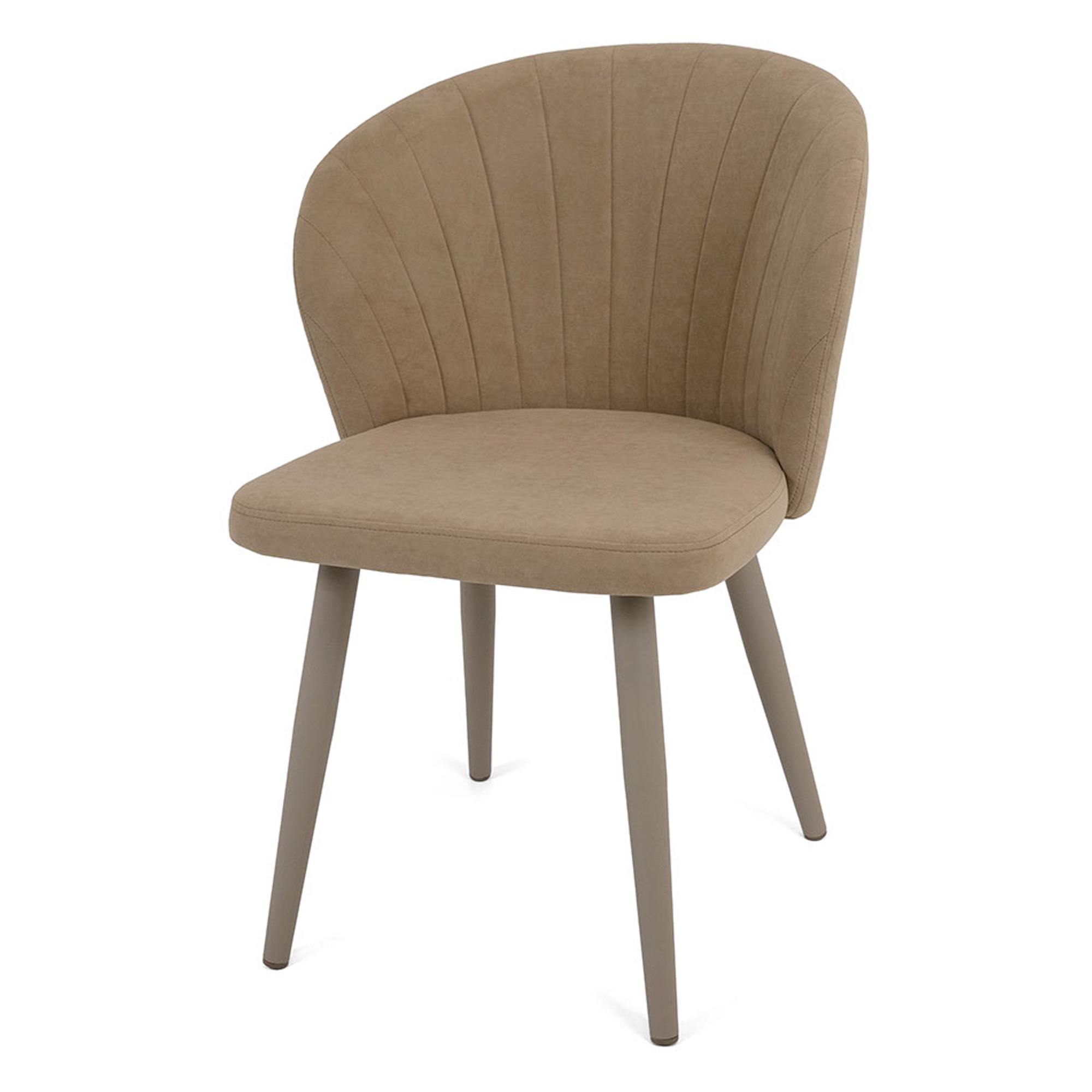 Стул мягкий бежевый из велюра (арт 22457) - Фото 1