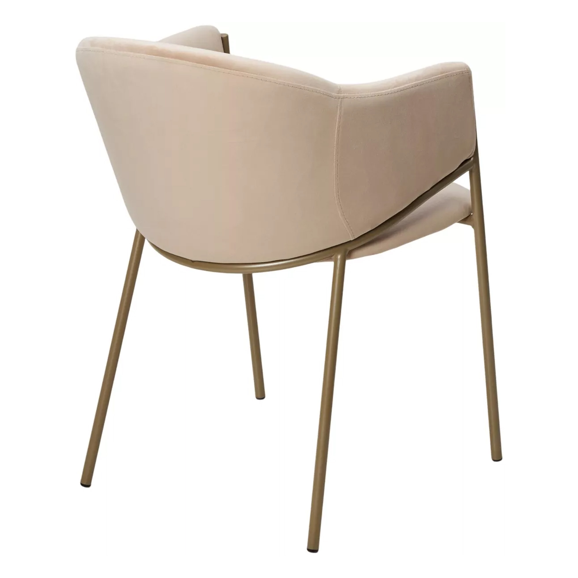 Стул с мягким сидением с подлокотниками кремовый из велюра (арт 34113) - Фото 1