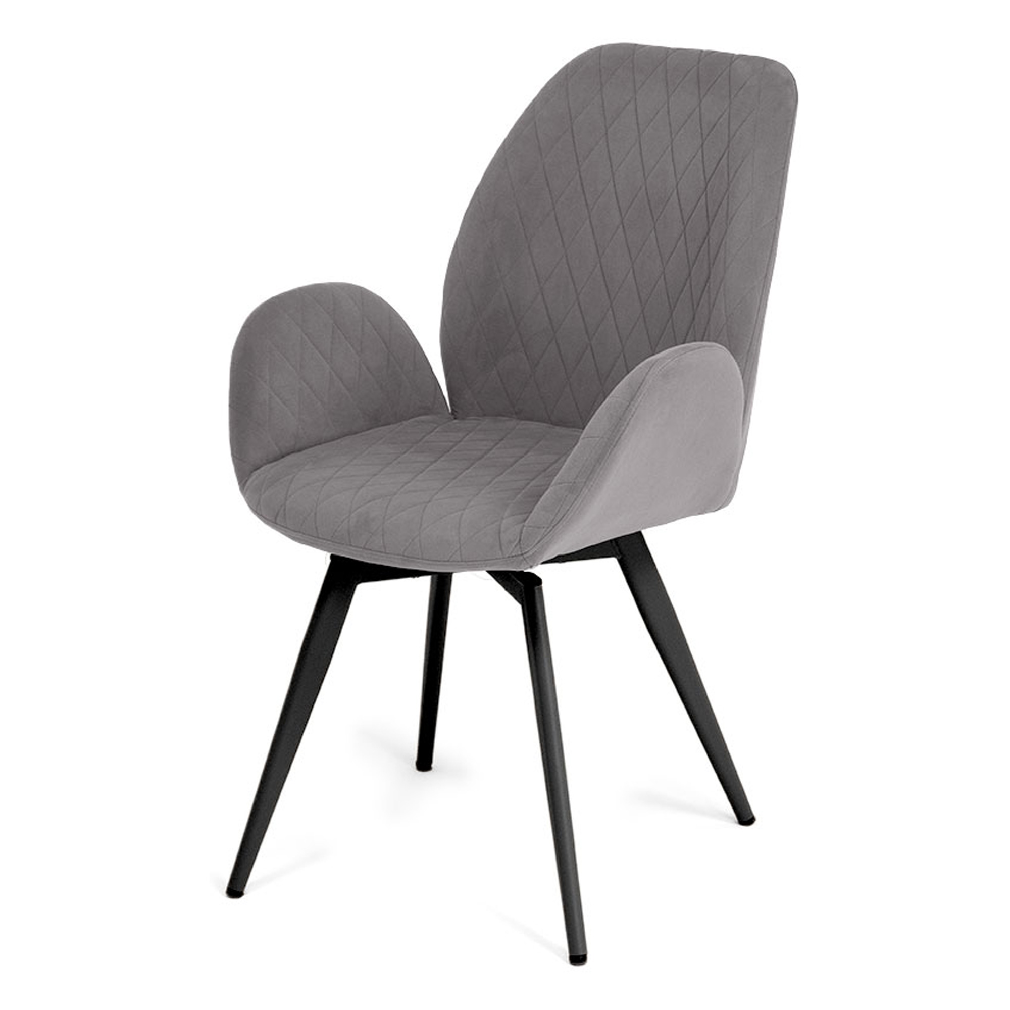 Стул с черными ножками мягкий из велюра (арт 33580) - Фото 1