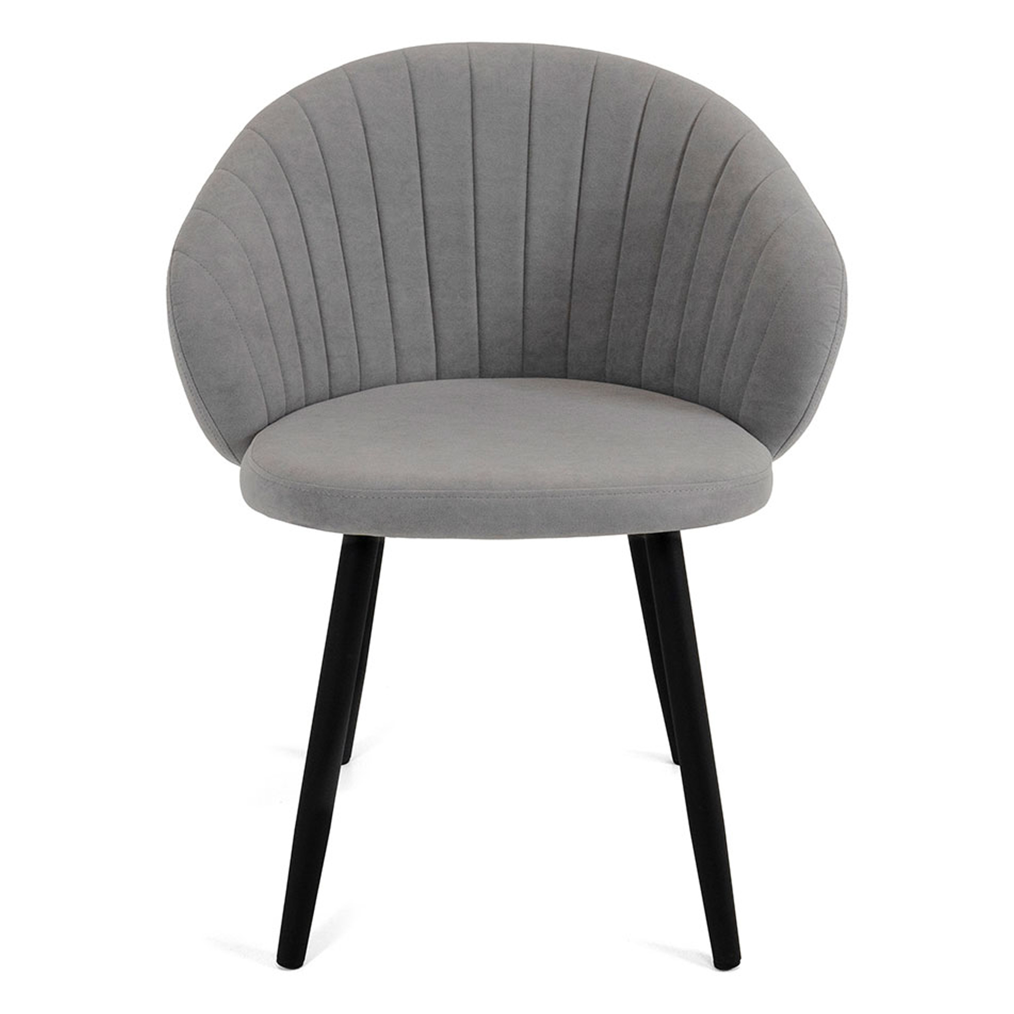 Стул на металлическом каркасе с мягким сидением серый (арт 23226) - Фото 1