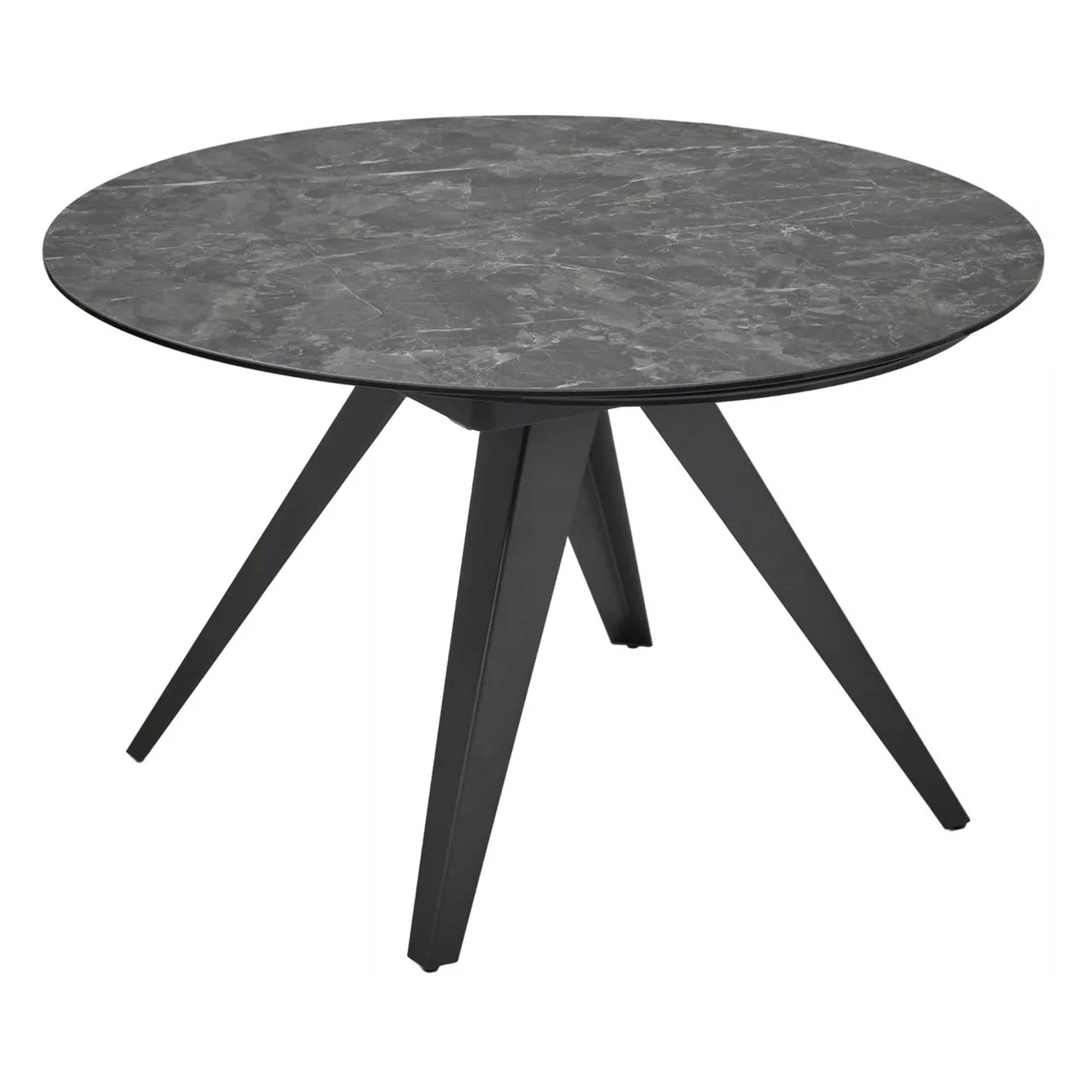 Стол обеденный раскладной круглый керамический серый (арт 33337) - Фото 1