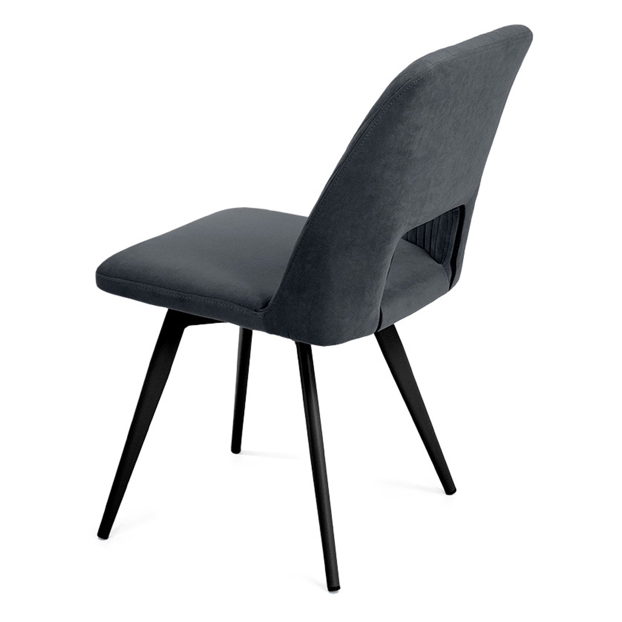 Стул для кухни с мягким сидением серый с обивкой из велюра (арт 19846) - Фото 1