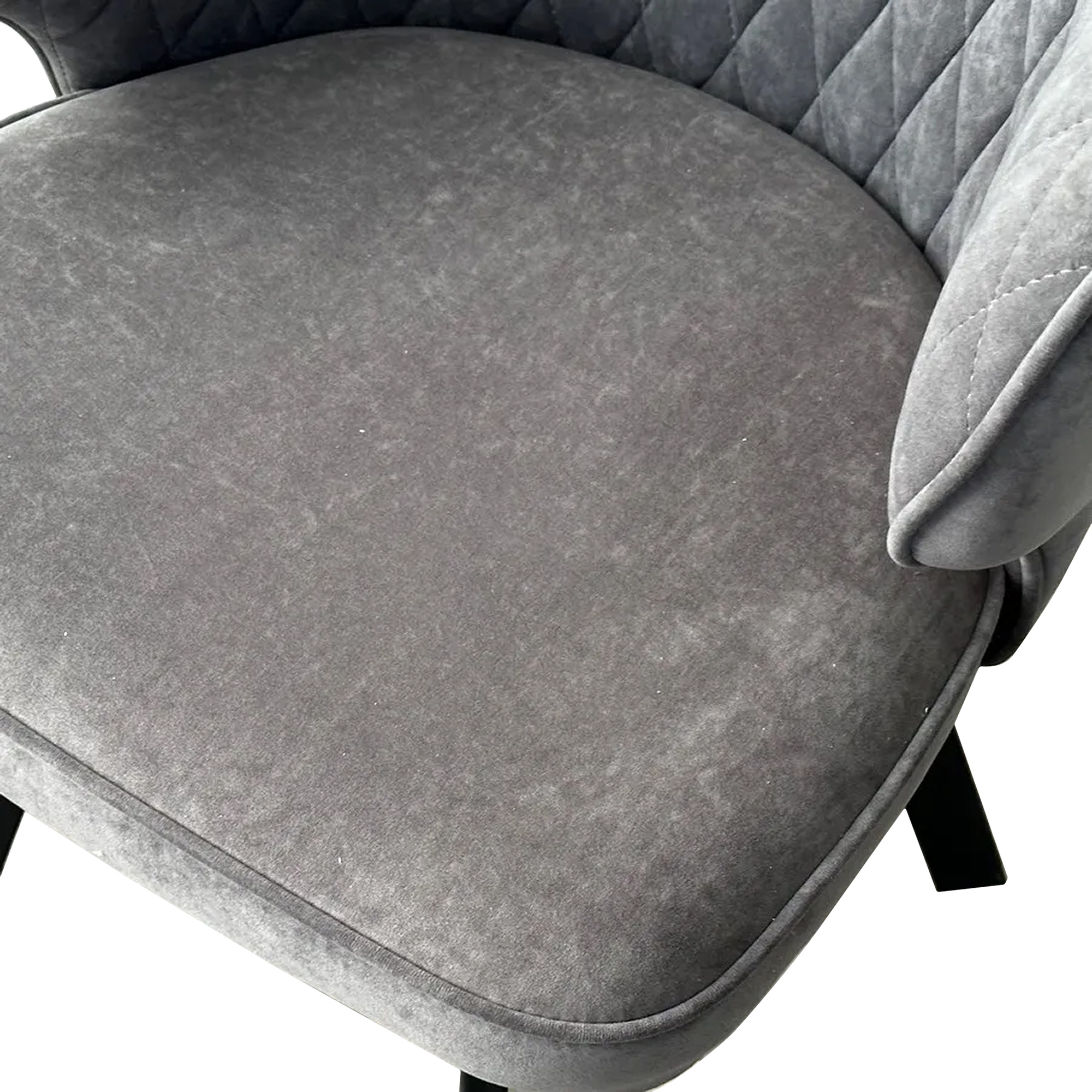 Стул кухонный на металлокаркасе серый из велюра (арт 30765) - Фото 1