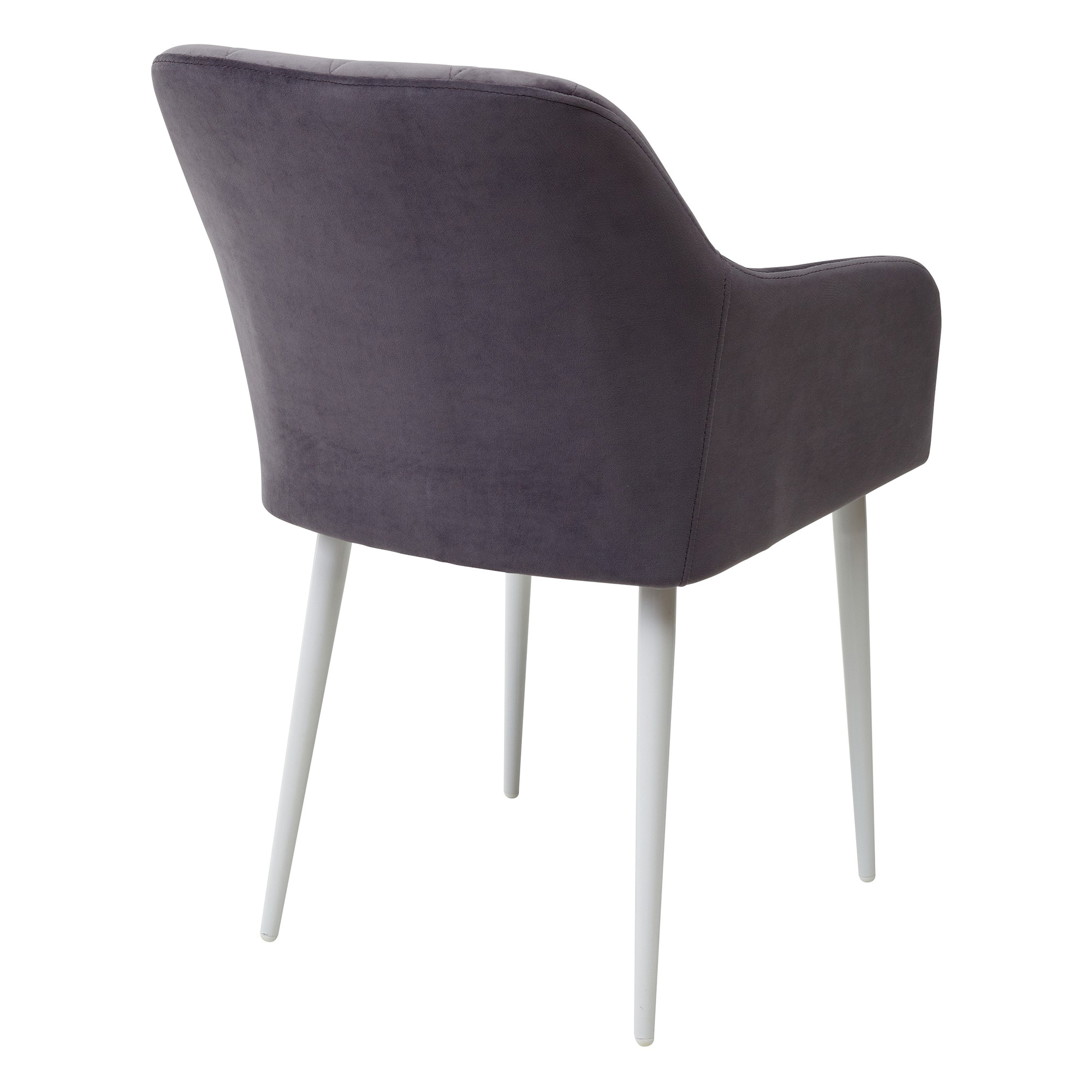 Стул-кресло с мягкой обивкой с подлокотниками серый из велюра (арт 11546) - Фото 1