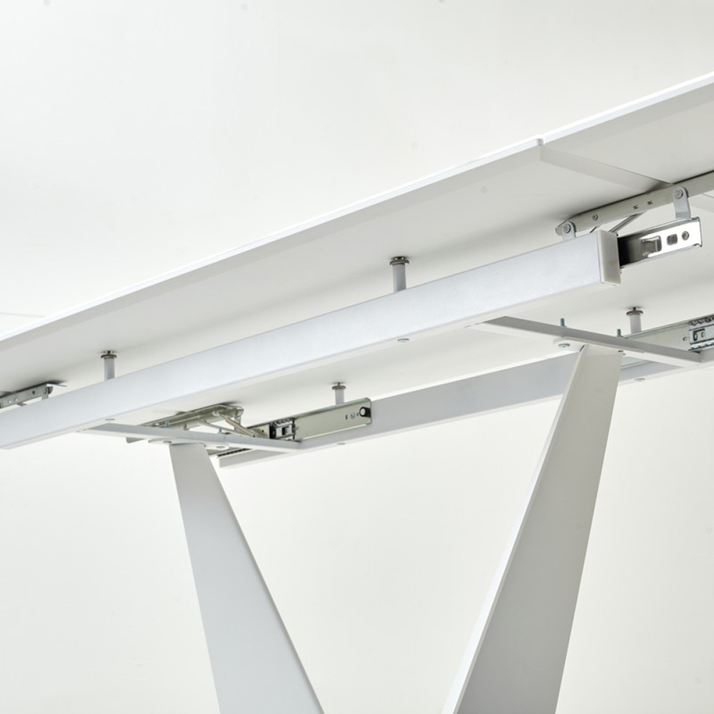 Стол дизайнерский раздвижной со стеклянной столешницей белый (арт 15645) - Фото 1