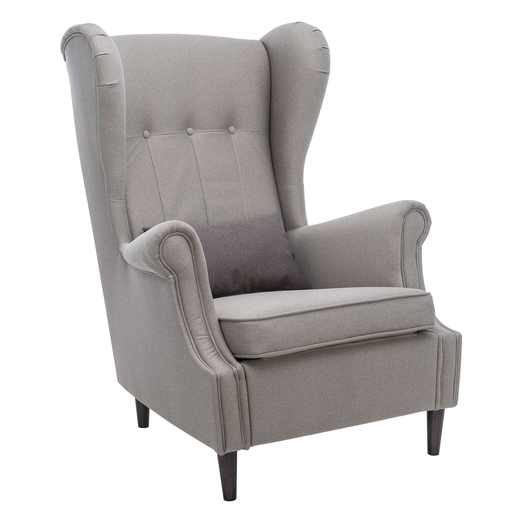 Полукресло деревянное с подлокотниками серое классическое (арт 29451) - Фото 1