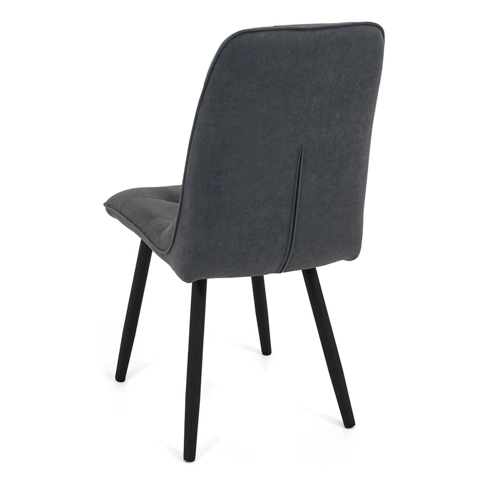 Стул на металлическом каркасе мягкий серый из велюра (арт 20533) - Фото 1