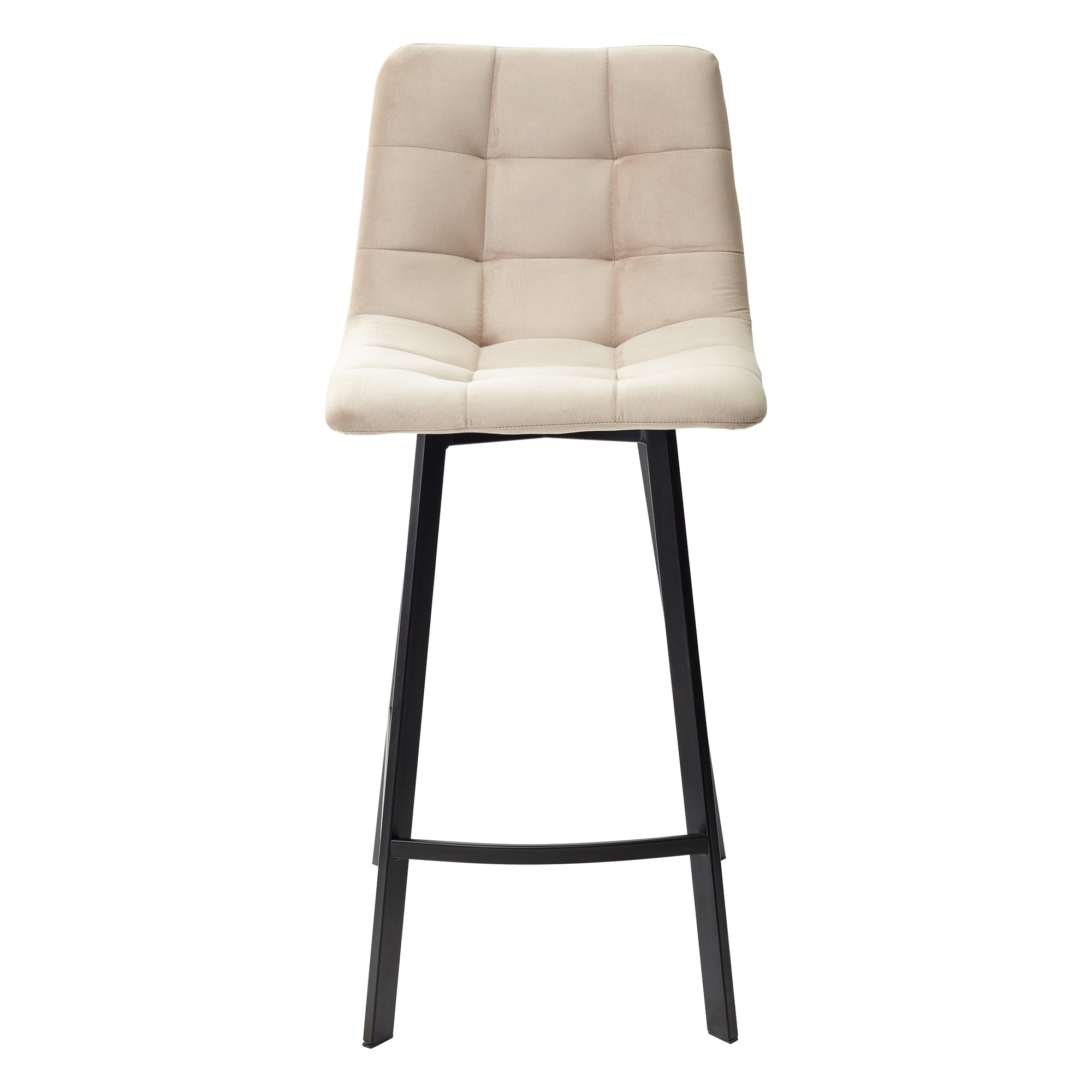 Полубарный стул на металлическом каркасе мягкий слоновая кость (арт 15137) - Фото 1