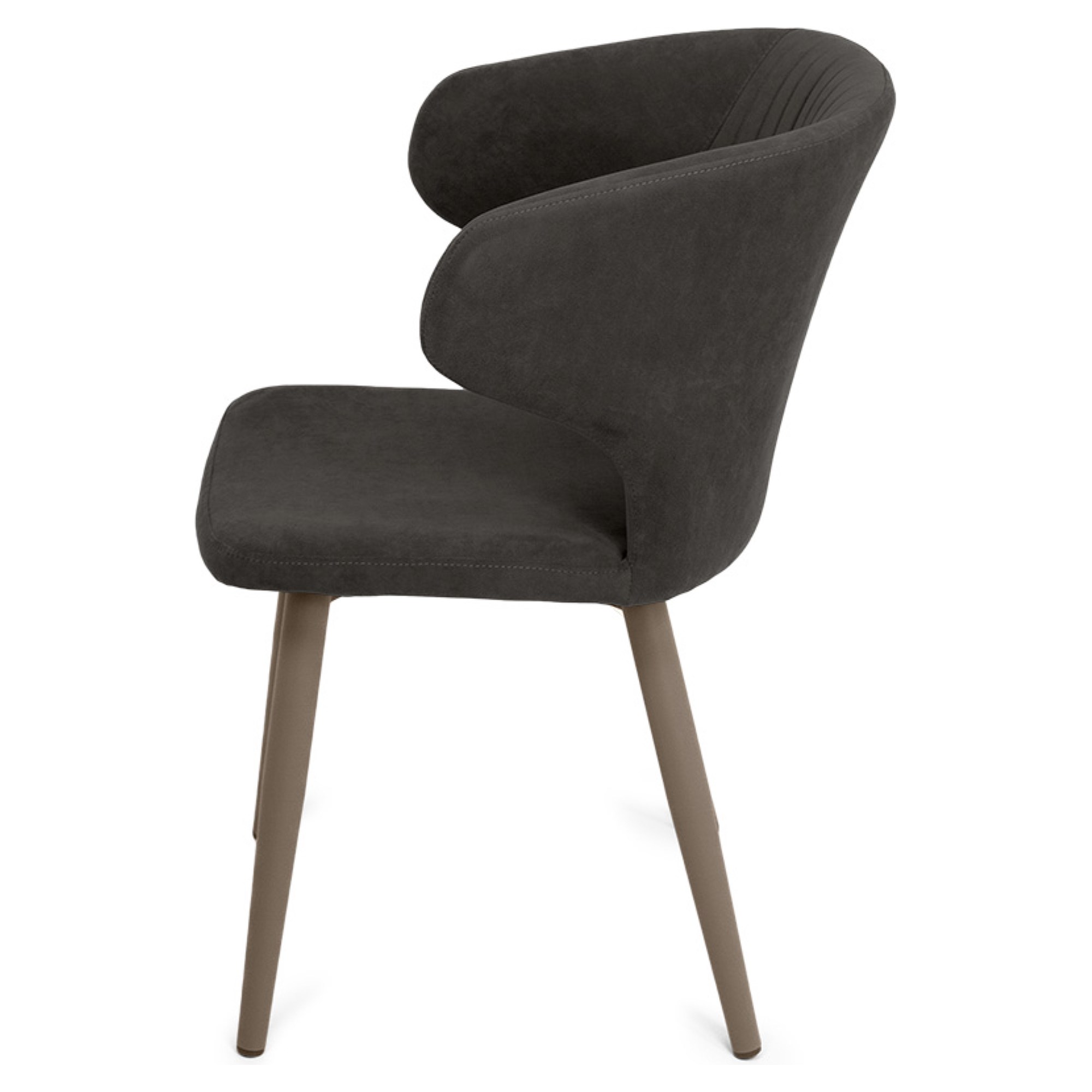 Стул обеденный с мягкой обивкой коричневый с обивкой из велюра (арт 35591) - Фото 1