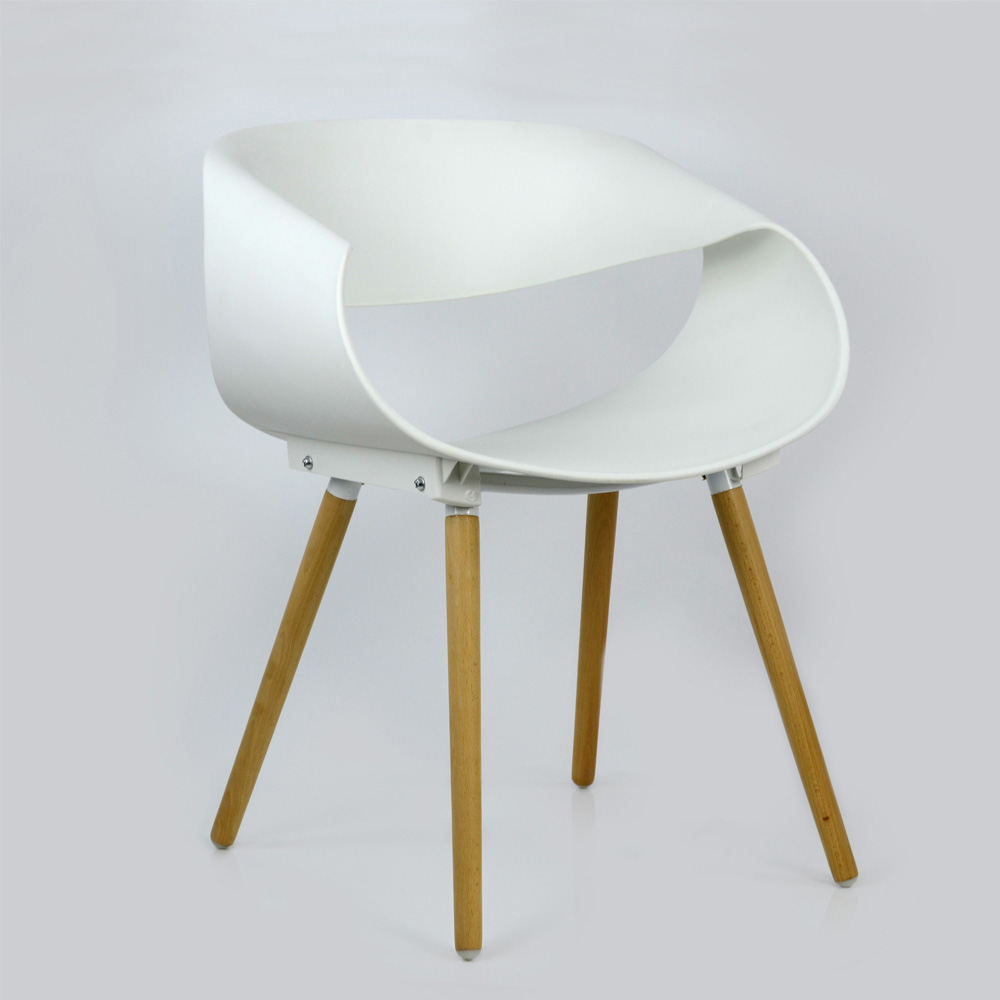 Стул деревянный белый пластиковый (арт 2313) - Фото 1