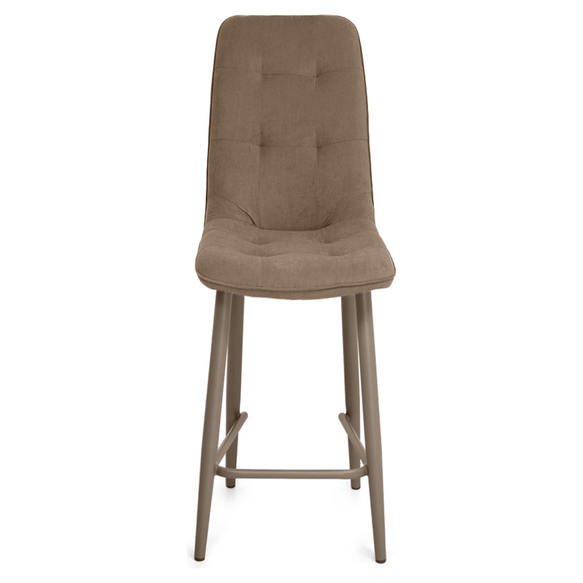 Стул барный мягкий бежевый велюровый (арт 20875) - Фото 1