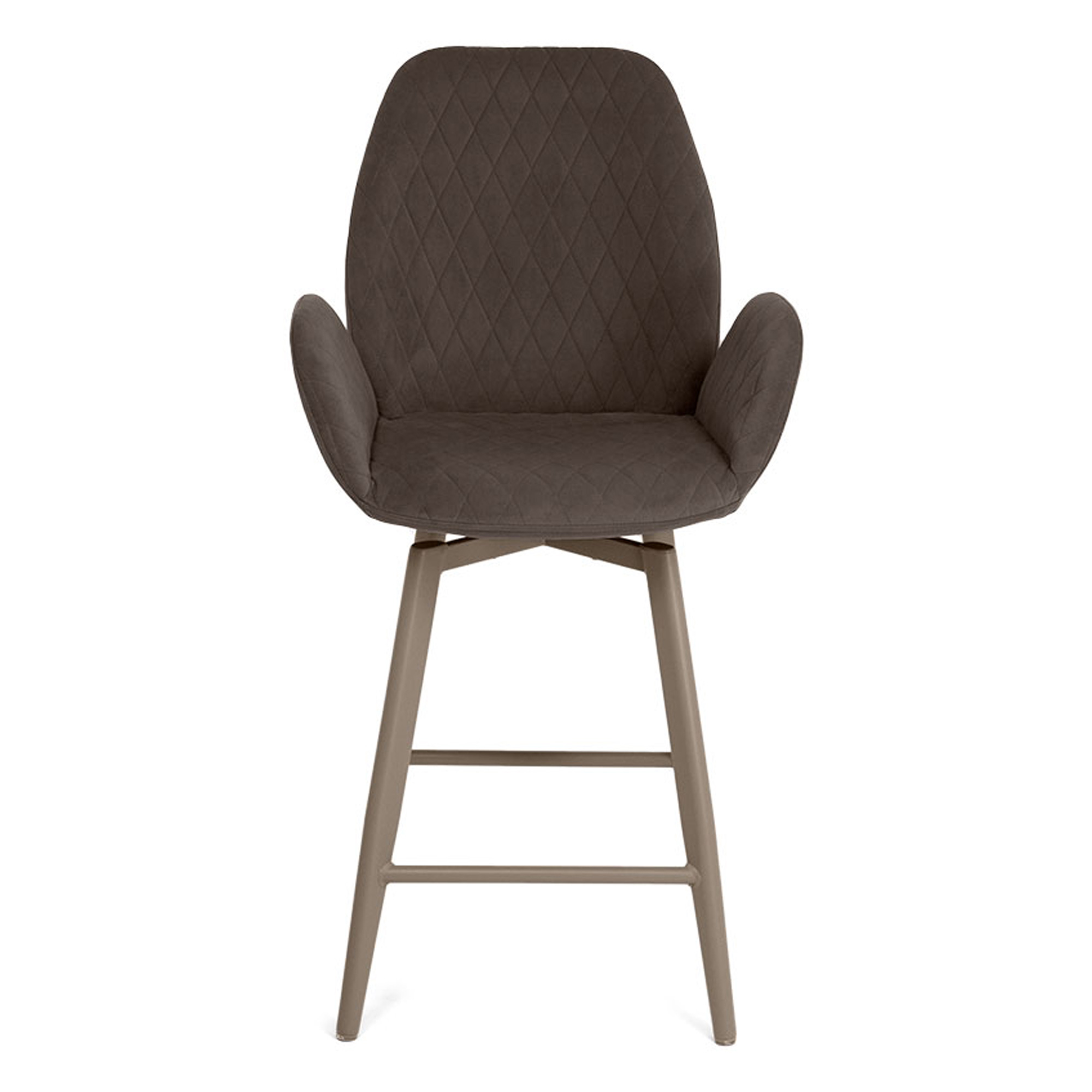 Барный стул на металлокаркасе мягкий велюровый (арт 33587) - Фото 1