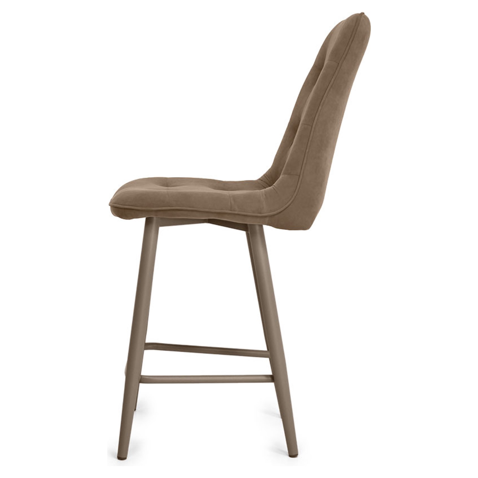 Стул барный мягкий бежевый велюровый (арт 20875) - Фото 1