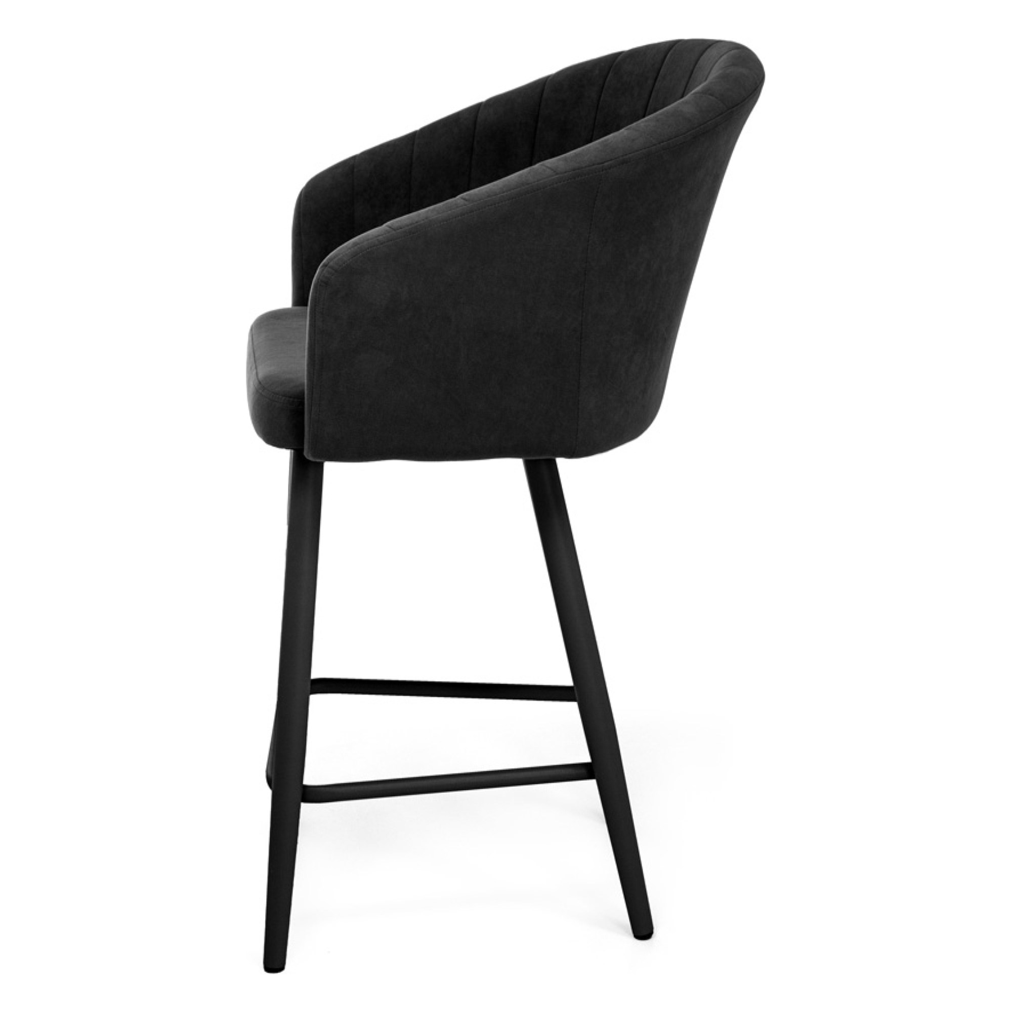 Барный стул на металлокаркасе мягкий коричневый современный (арт 28052) - Фото 1