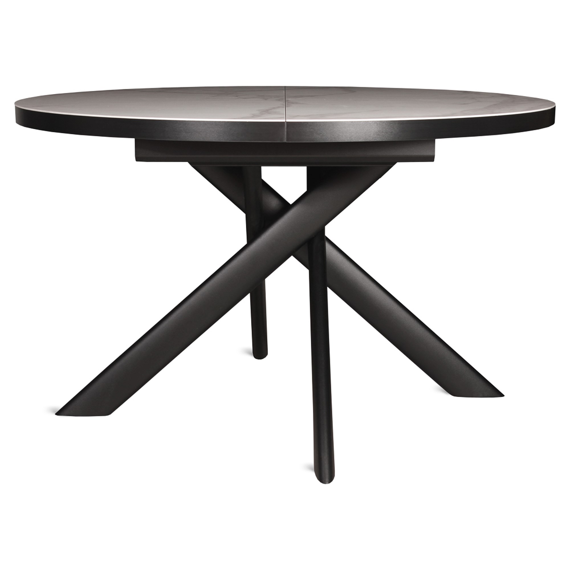 Стол раскладной круглый из керамогранита на одной ноге (арт 35250) - Фото 1