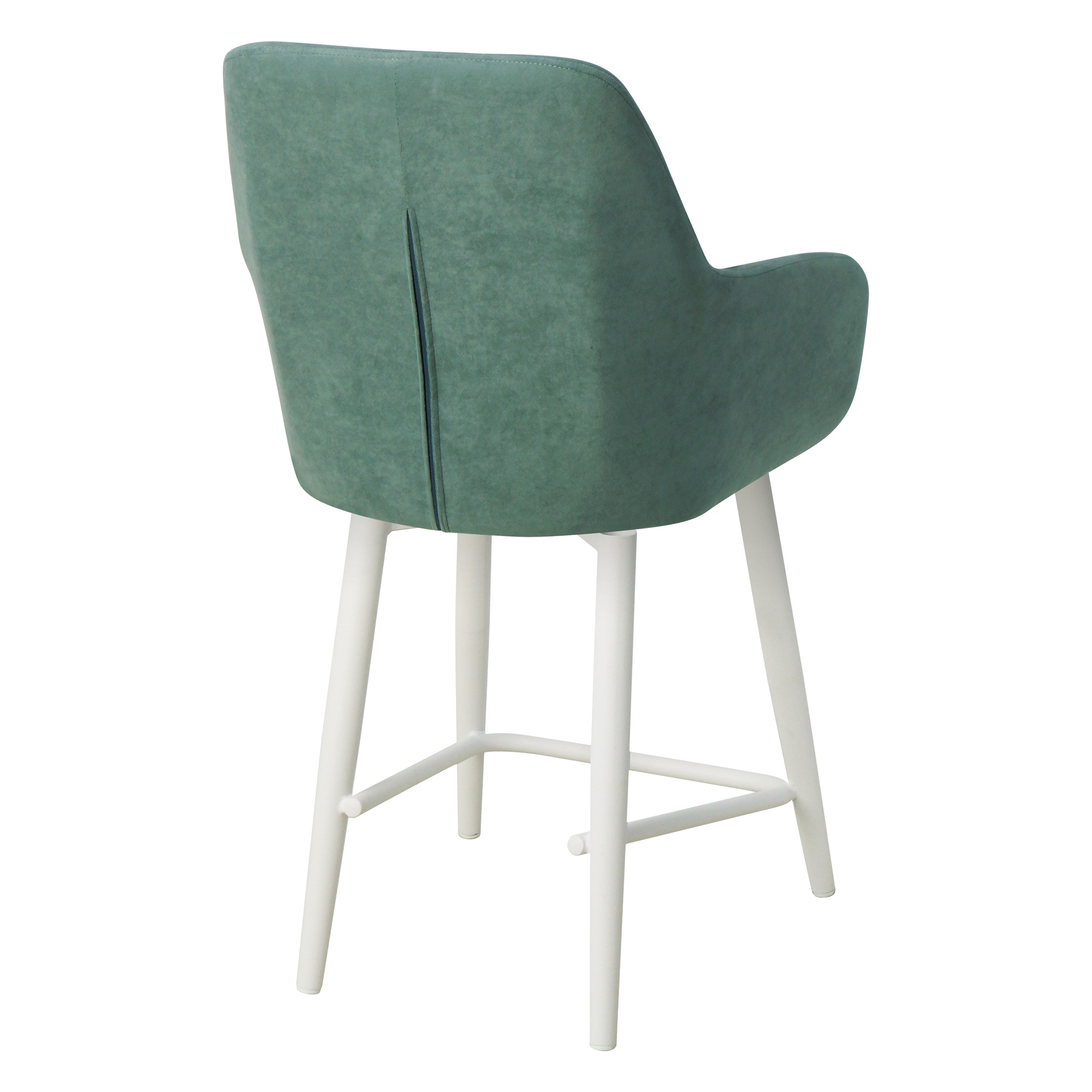 Стул барный на металлическом каркасе с мягкой обивкой голубой (арт 18603) - Фото 1