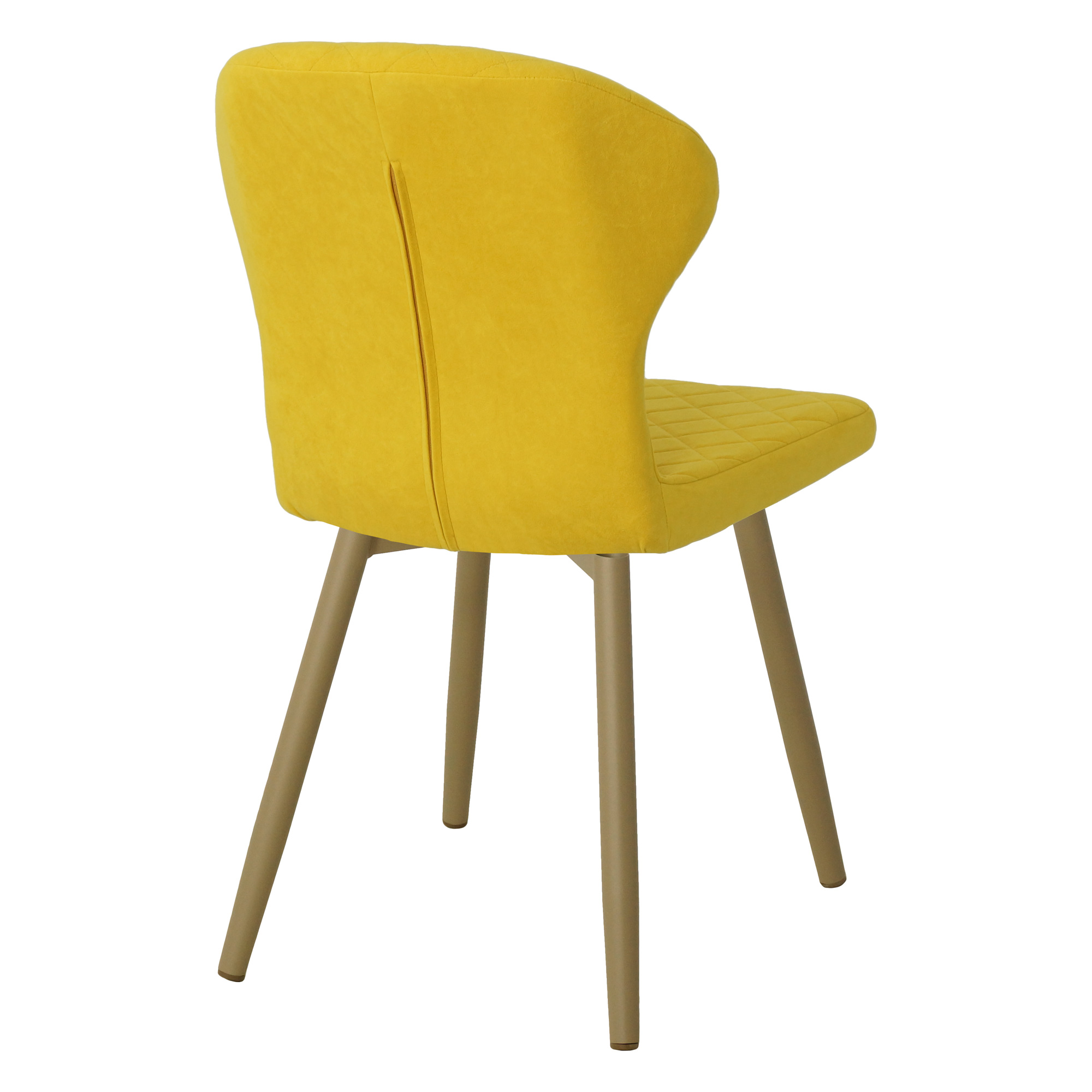 Стул обеденный на металлическом каркасе желтый современный (арт 19368) - Фото 1