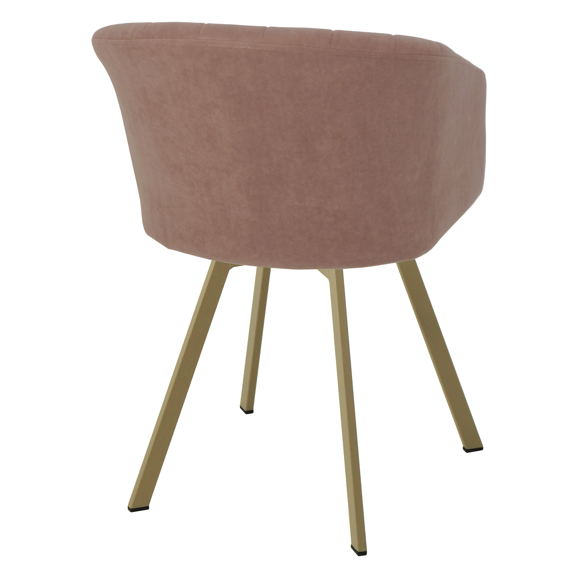 Стул на металлическом каркасе мягкий розовый из велюра (арт 20035) - Фото 1