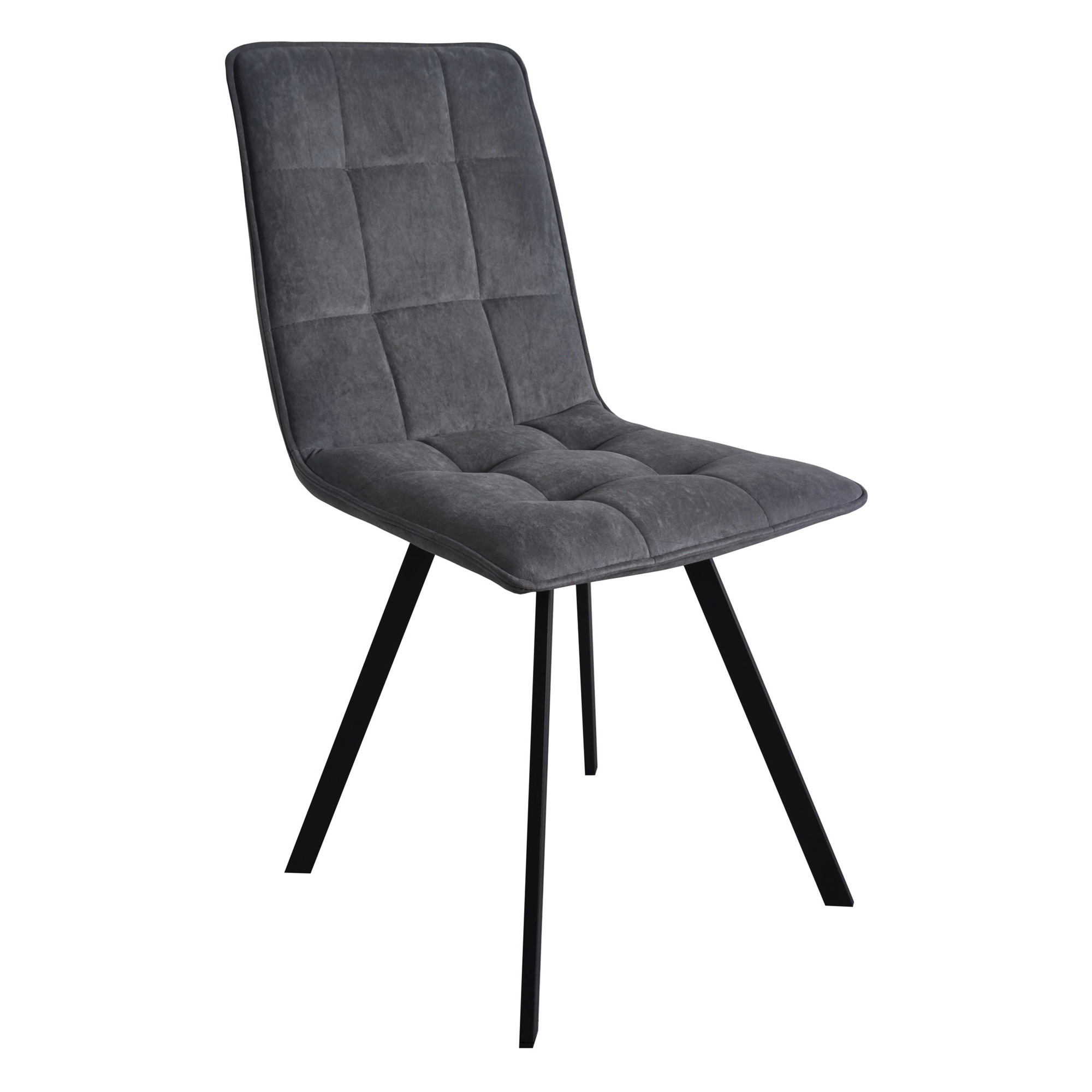 Стул на металлическом каркасе мягкий серый (арт 28821) - Фото 1