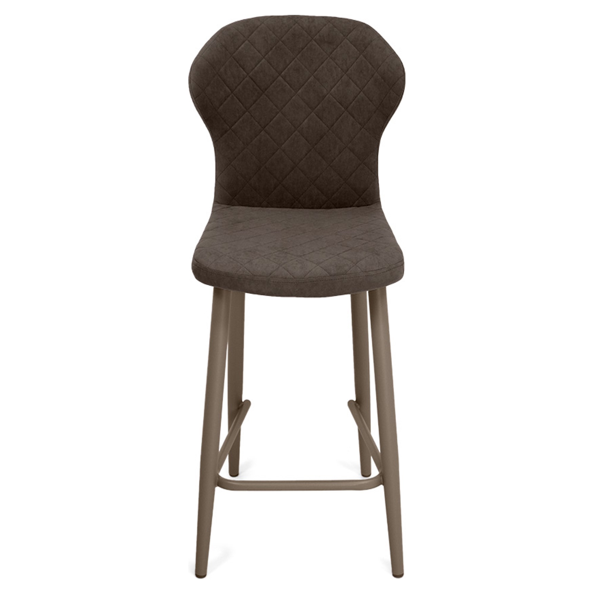 Стул барный высокий на металлокаркасе мягкий из велюра (арт 19691) - Фото 1