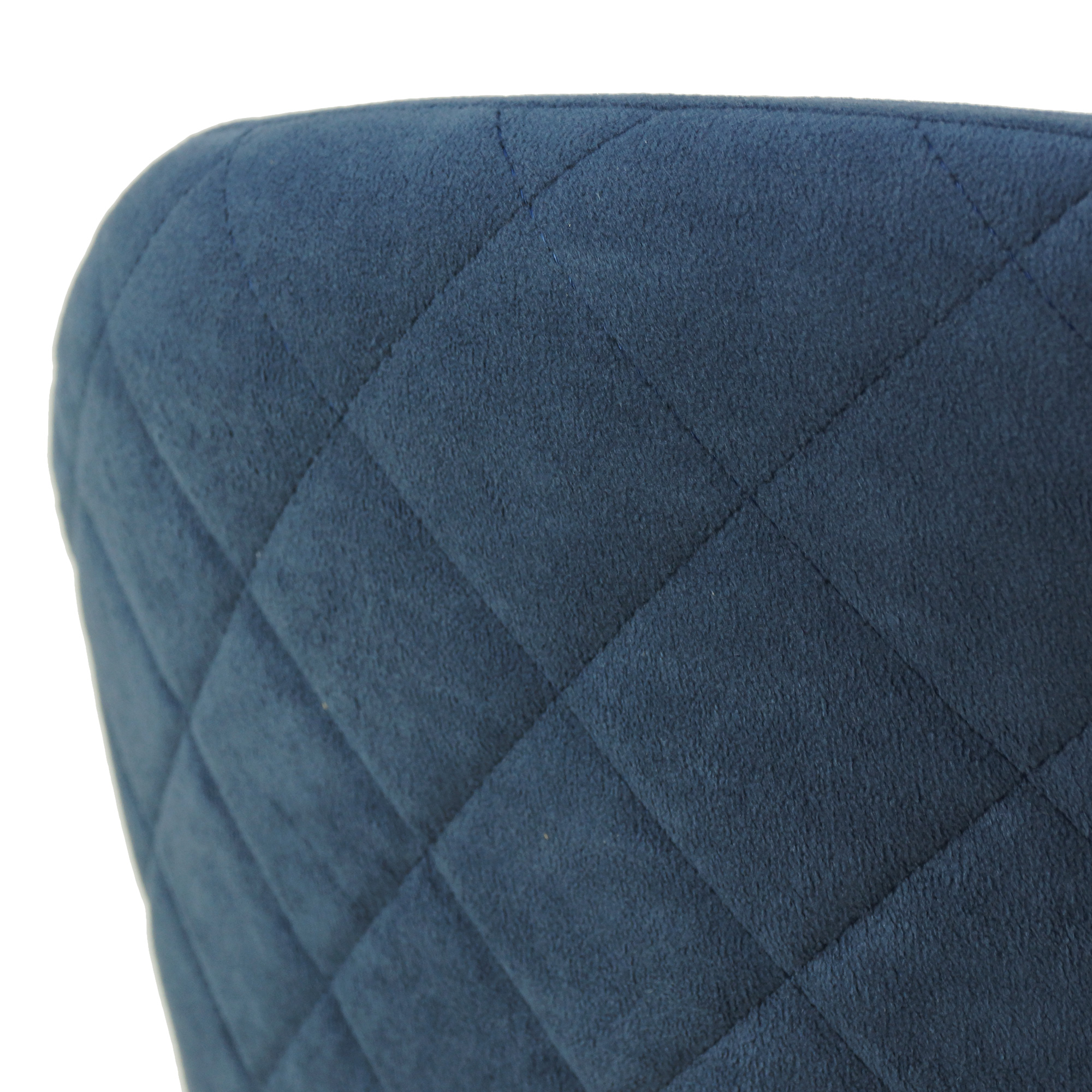 Стул на металлическом каркасе синий из велюра (арт 21220) - Фото 1