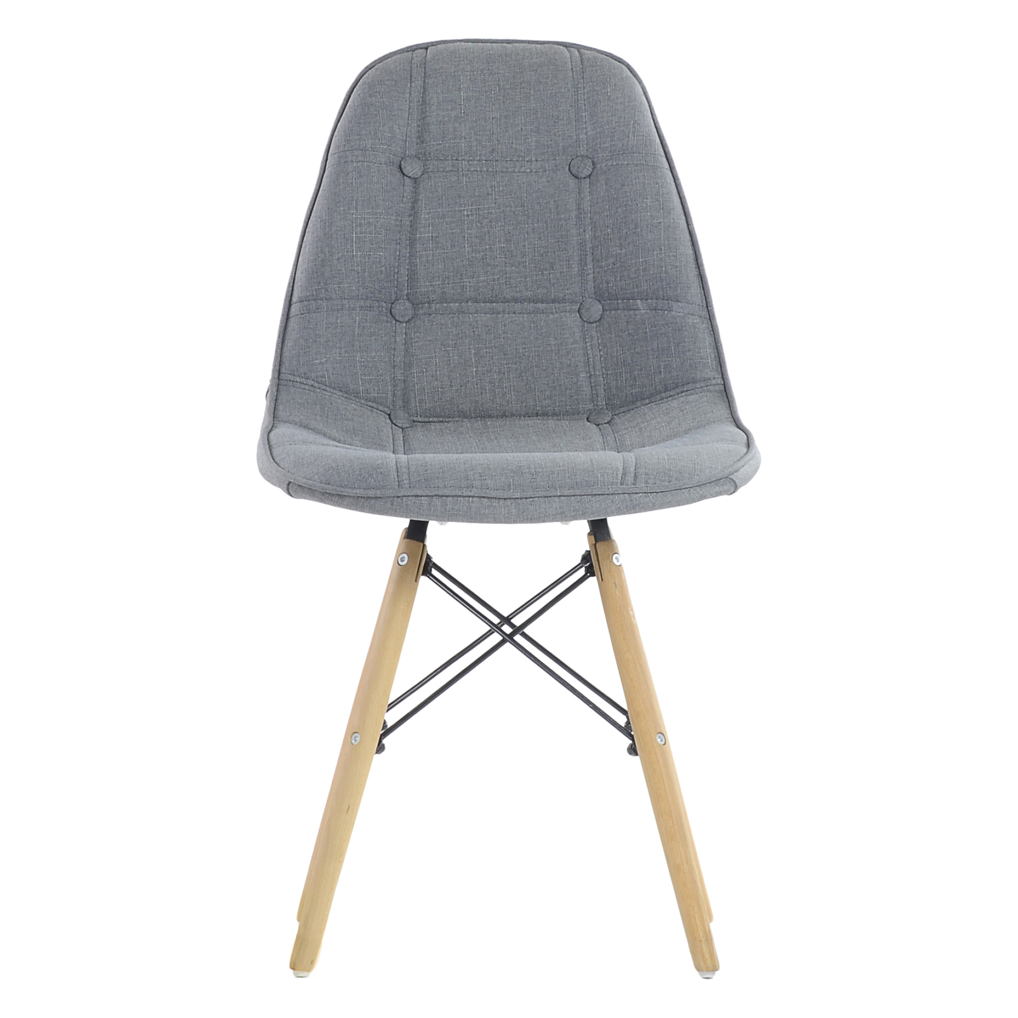 Стул с мягкой обивкой серый eames (арт 9601) - Фото 1