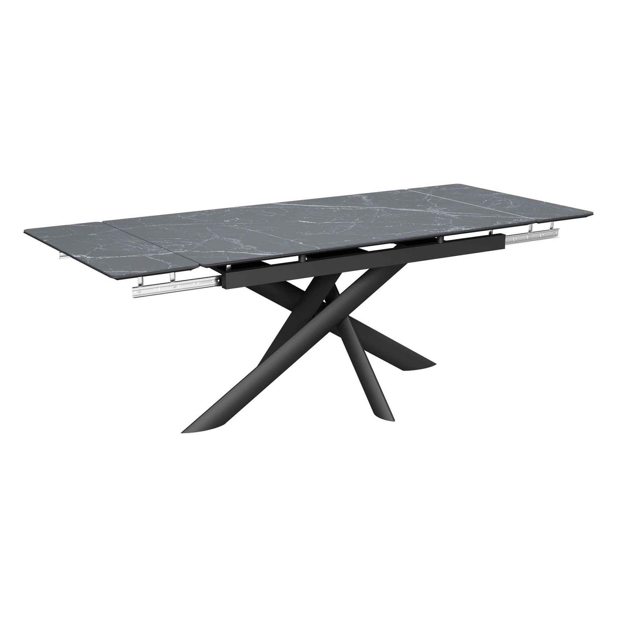 Стол для кухни раскладной с керамическим покрытием под мрамор (арт 32130) - Фото 1