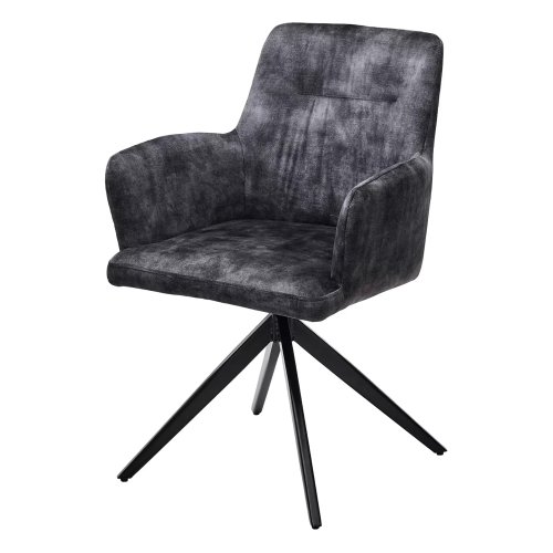Стул-кресло мягкий серый велюровый современный (арт 33723) - Фото 2