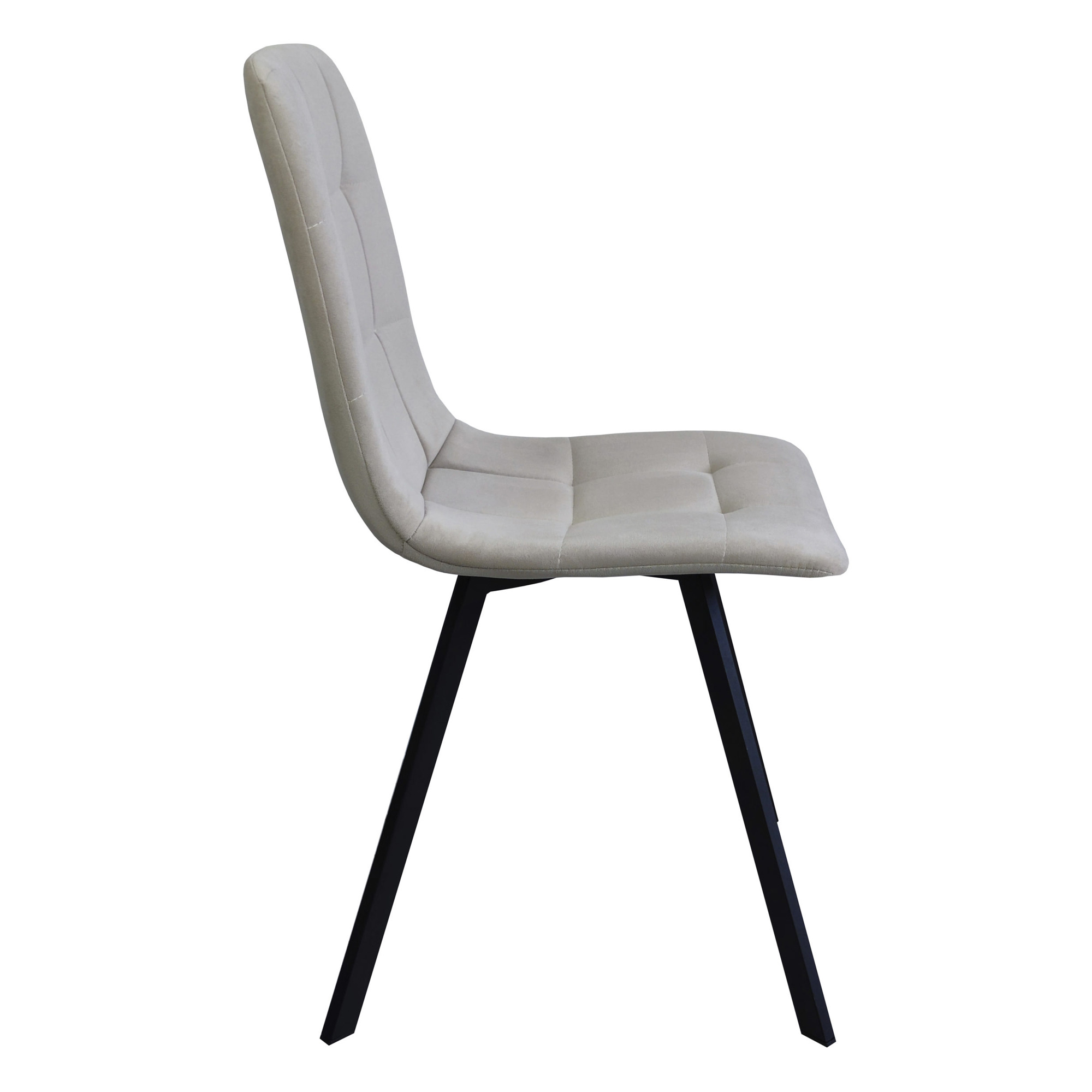 Стул обеденный на металлокаркасе ножки черные мягкий бежевый (арт 16082) - Фото 1