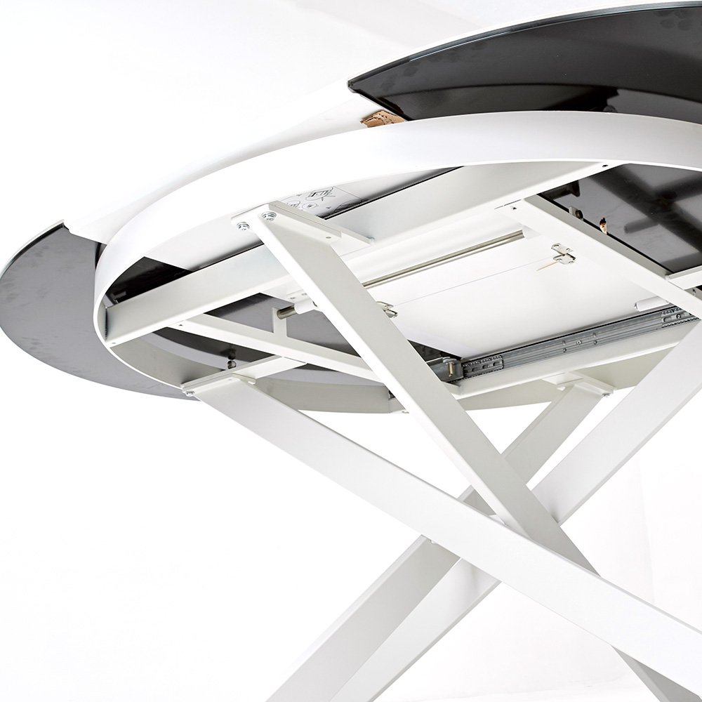 Стол раздвижной круглый с керамической столешницей под мрамор (арт 6789) - Фото 1