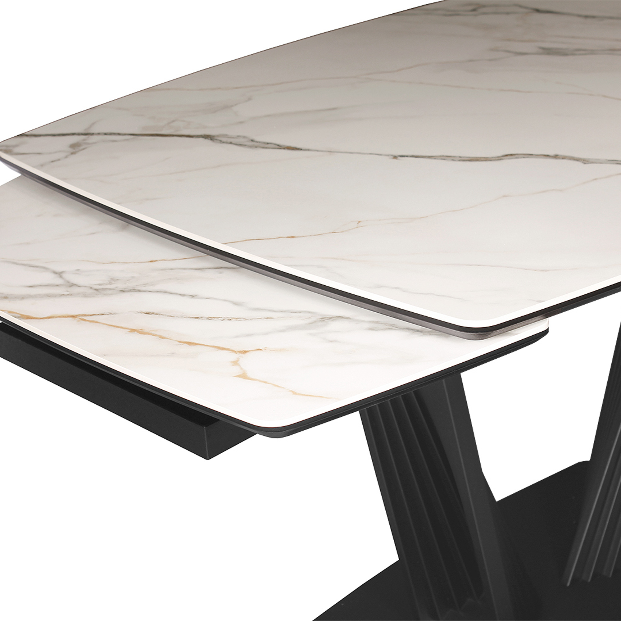 Стол раскладной овальный керамический на одной ножке (арт 33859) - Фото 1